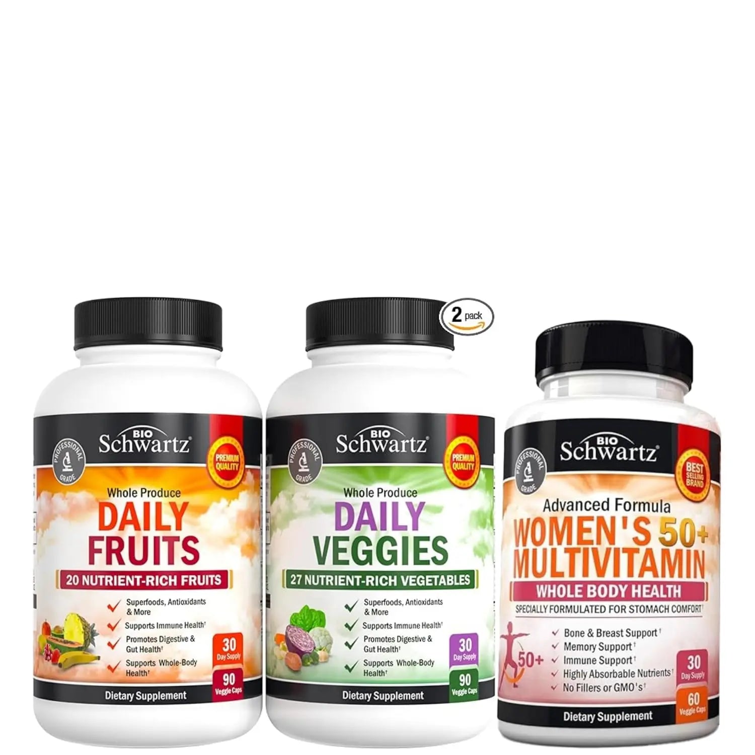 BioSchwartz Daily Fruits and Veggies Supplement for Women and Men (1 Month Supply) Plus Daily Multivitamin BioSchwartz uk supplements