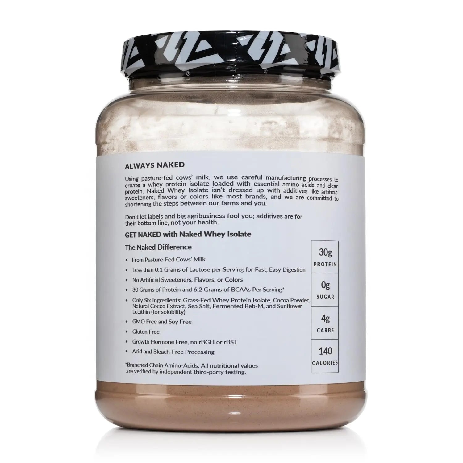 NAKED Chocolate Whey Isolate Protein - Only 6 Ingredients, 30g Grass-Fed Protein, Undenatured, No GMO, No Soy, Gluten-Free, No Preservatives - 24 Servings NAKED uk supplements