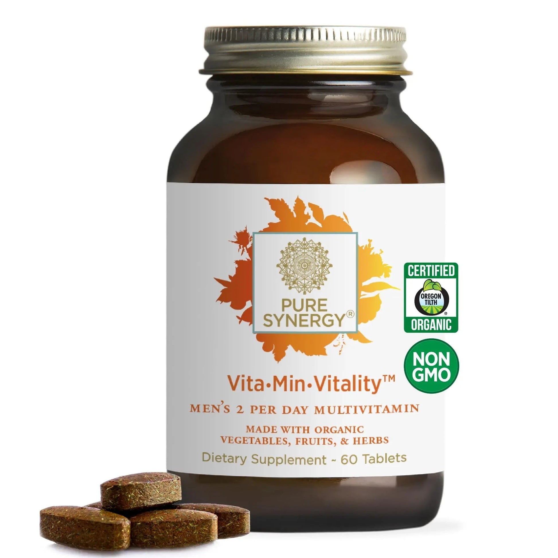 PURE SYNERGY Vita·Min·Vitality | Natural Multivitamin for Men | Men’s Daily Multivitamin Made with Organic Whole Foods | PURE SYNERGY uk supplements