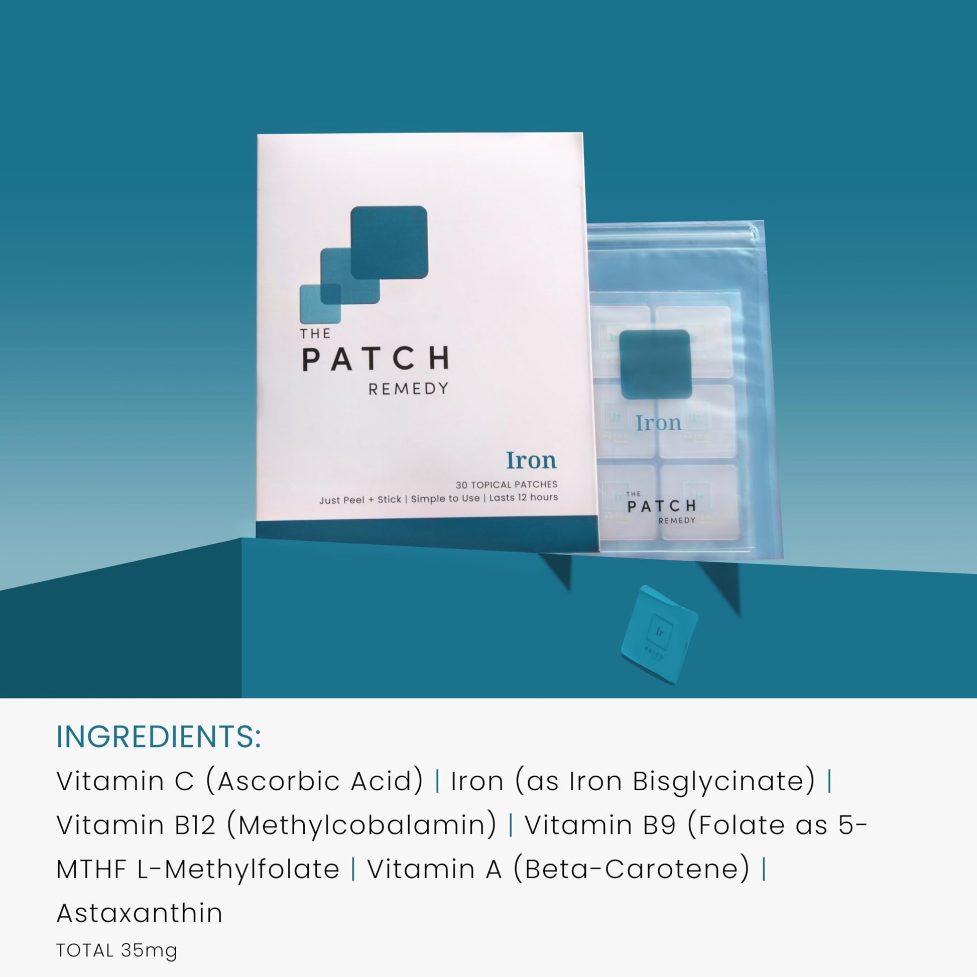 The Patch Remedy Period Patch & Iron Patches Kit - 30 PMS Menstrual Patches for Women with Vitex Chasteberry, Magnesium, Evening Primrose Oil, Dong Quai Extract, Curcumin, Vitamin B6 & E, Iron The Patch Remedy uk supplements