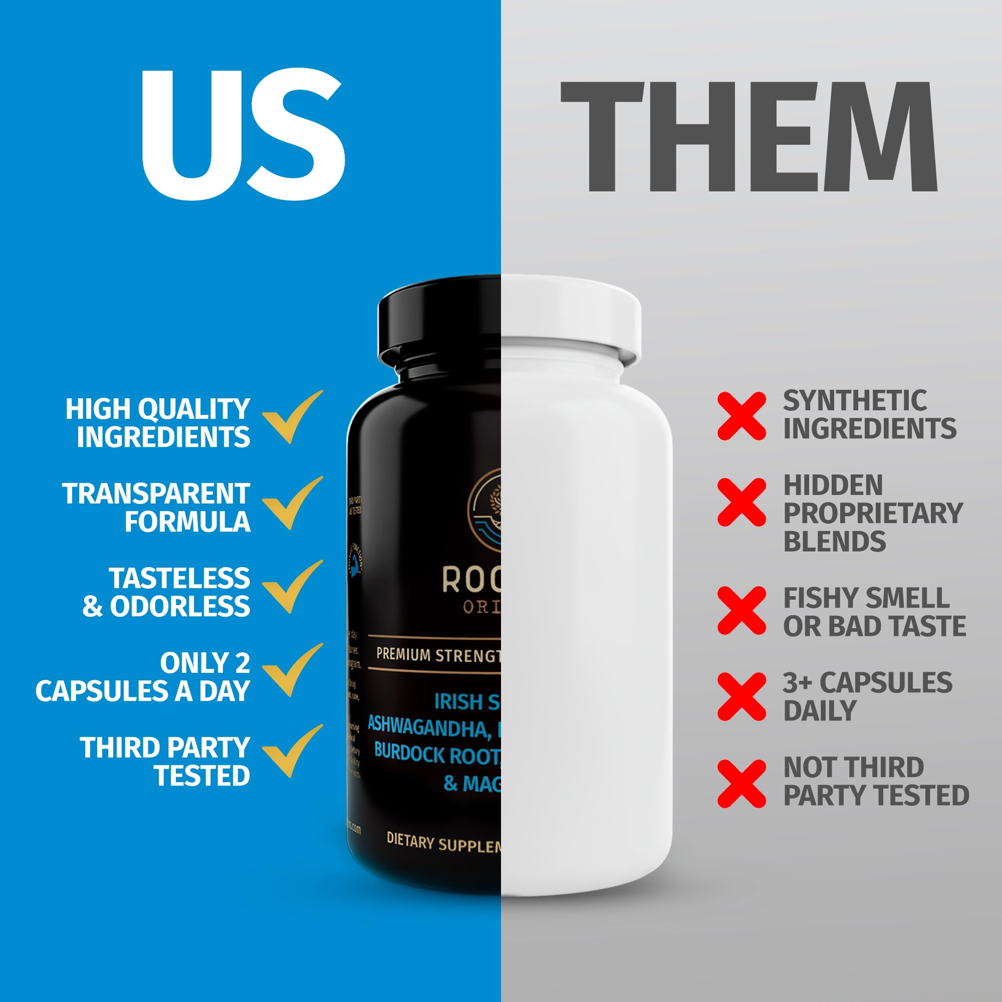 Rooted Origins Sea Moss Capsules – Irish Sea Moss Advanced, Magnesium, Ashwaghanda, Black Seed Oil, Burdock Root & Bladderwrack – Immune Support, Gut Health, Energy, & More – 60 Capsules Rooted Origins uk supplements