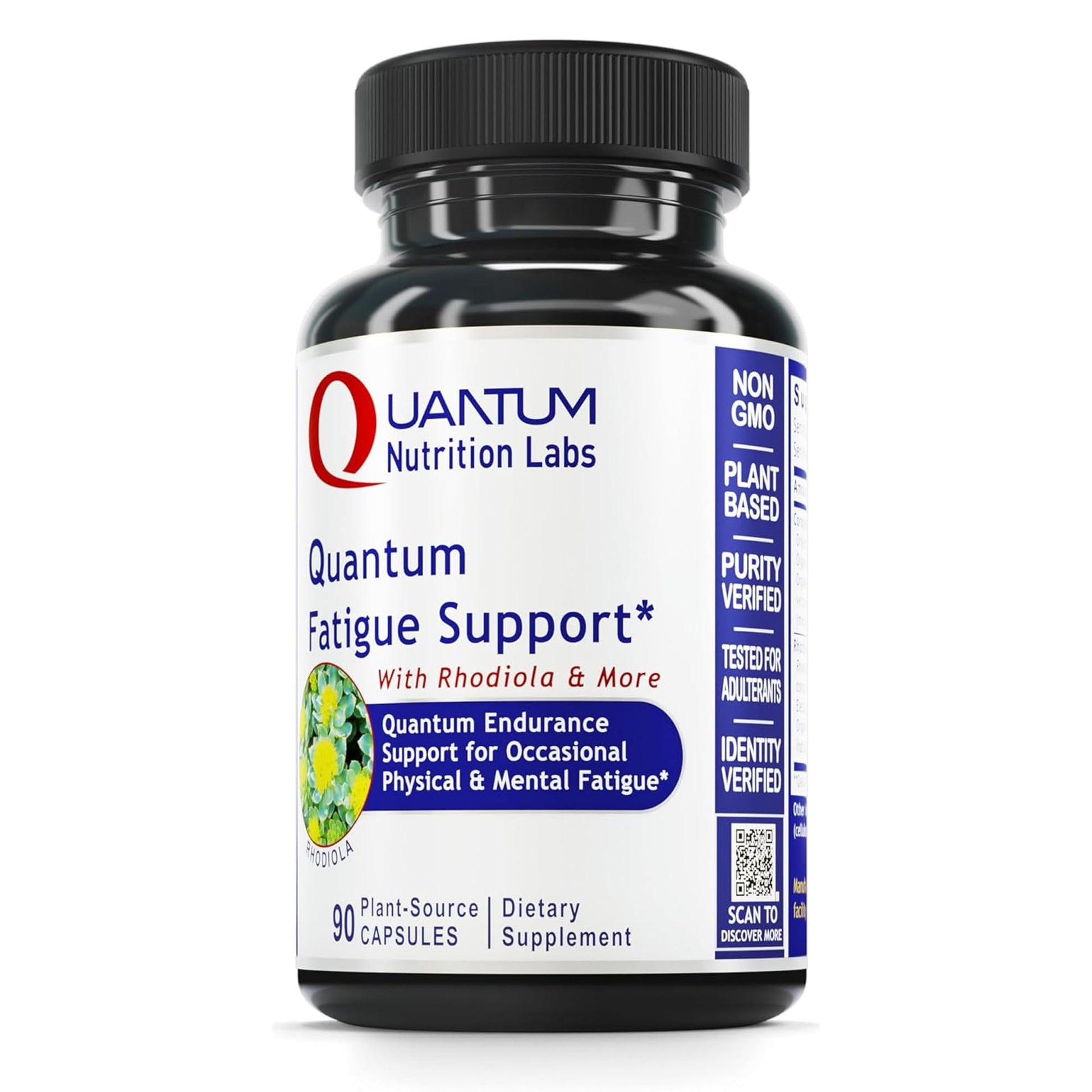 QNL Quantum Fatigue Support - Vegan Rhodiola Rosea Root Supplement, Organic Adaptogen Blend for Occasional Physical & Cognitive Stress - 90 Plant-Based Capsules Quantum Nutrition uk supplements