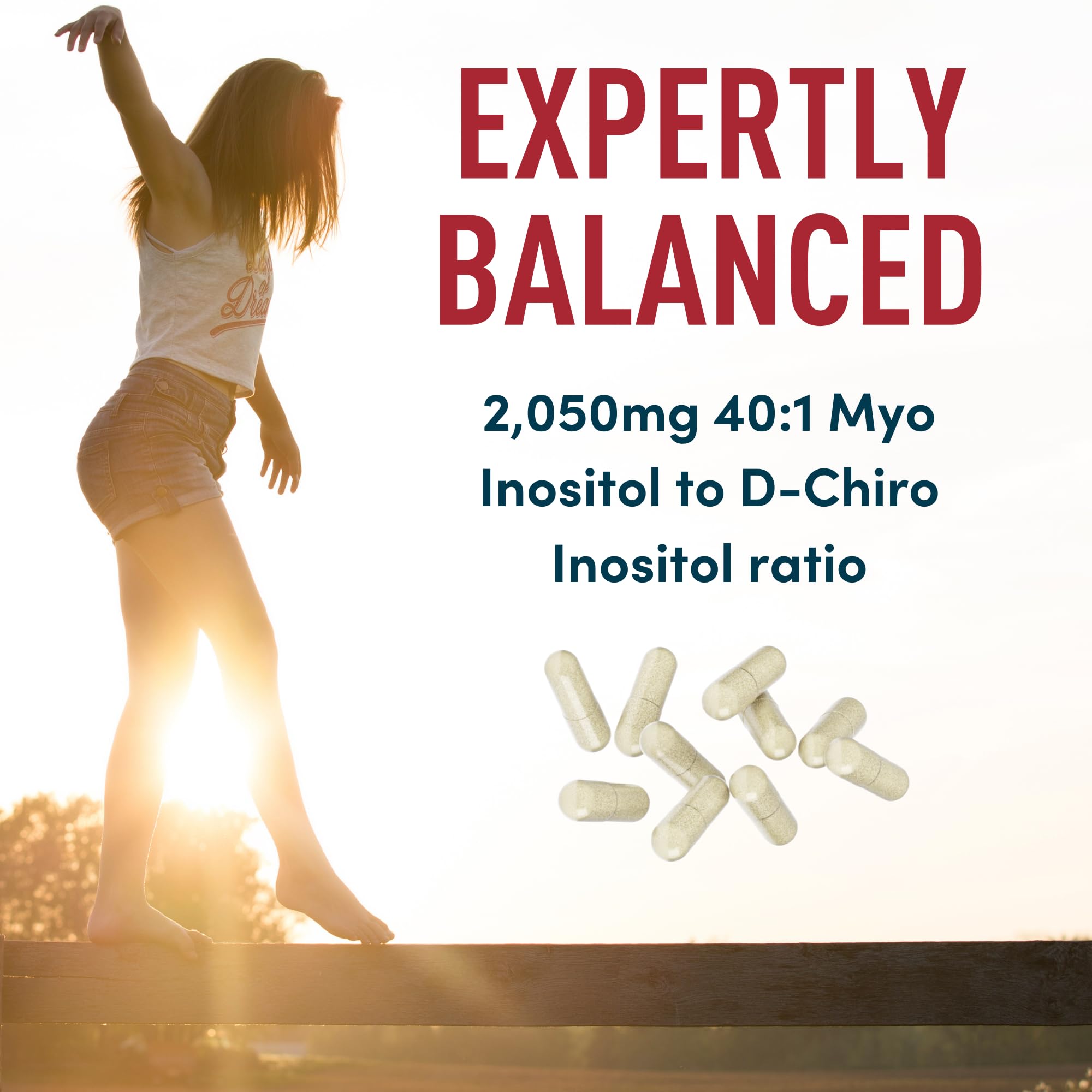 Myo-Inositol & D-Chiro Inositol 40:1 Ratio 2,000 mg - PCOS Supplements with Maca Root & Ashwagandha - Ovarian Health Support Vitamins - Hormone & Fertility Supplements for Women - 120 Vegan Caps WINDSOR BOTANICALS uk supplements