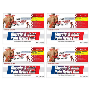 Pure-Aid Muscle & Joint Pain Relief Rub, Fast Relief from Minor Arthritis, Backache, Muscle & Joint Pain Non-Greasy Cream, 2oz (4pk) Pure-Aid uk supplements