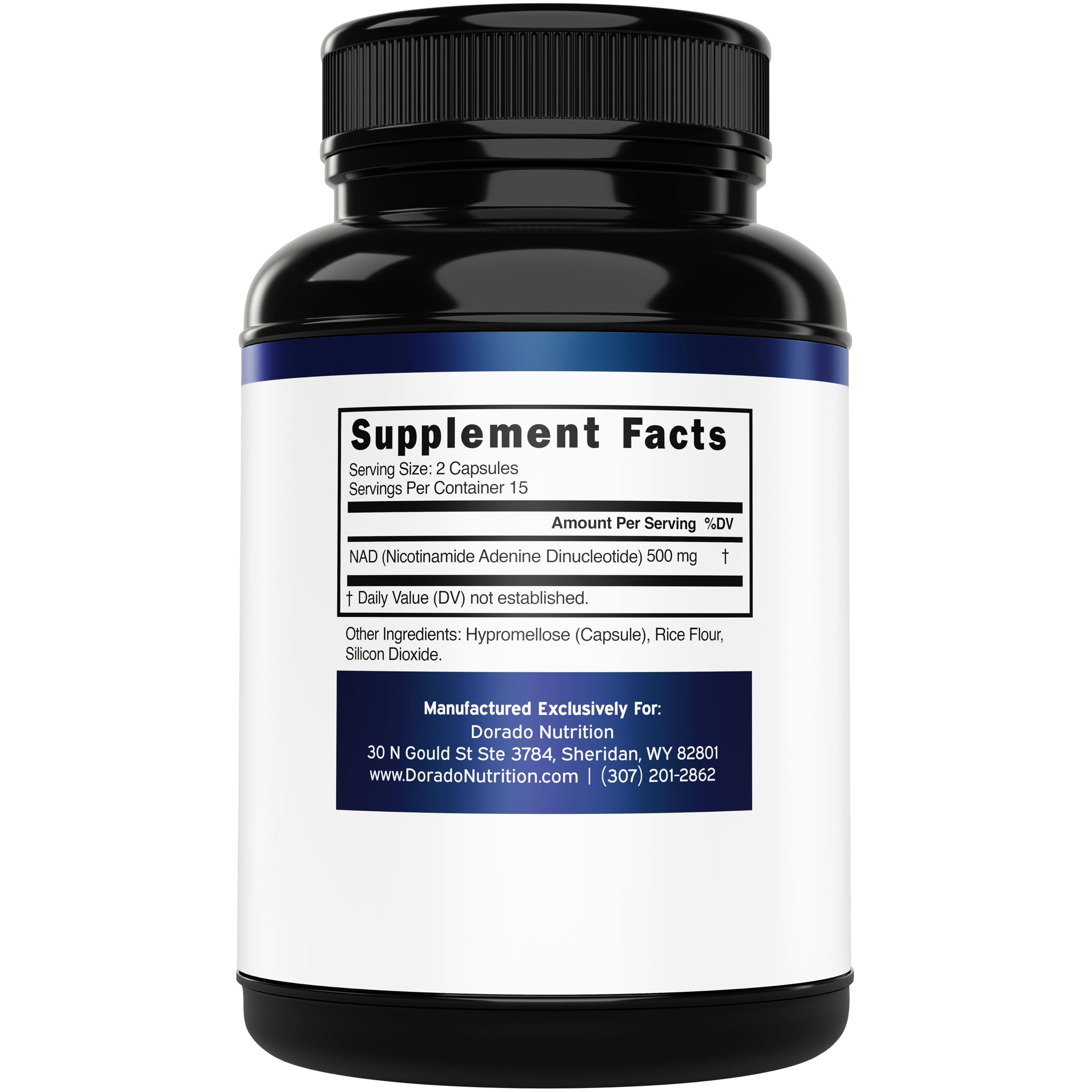 NAD Supplement (500mg of 95% Pure NAD+ Per Serving) NMN Supplement, NAD Nicotinamide Riboside Support (Third Party Tested, Vegan Safe, Non-GMO, No Fillers, & Made in the USA - 30 Vegan Capsules) DORADO NUTRITION uk supplements