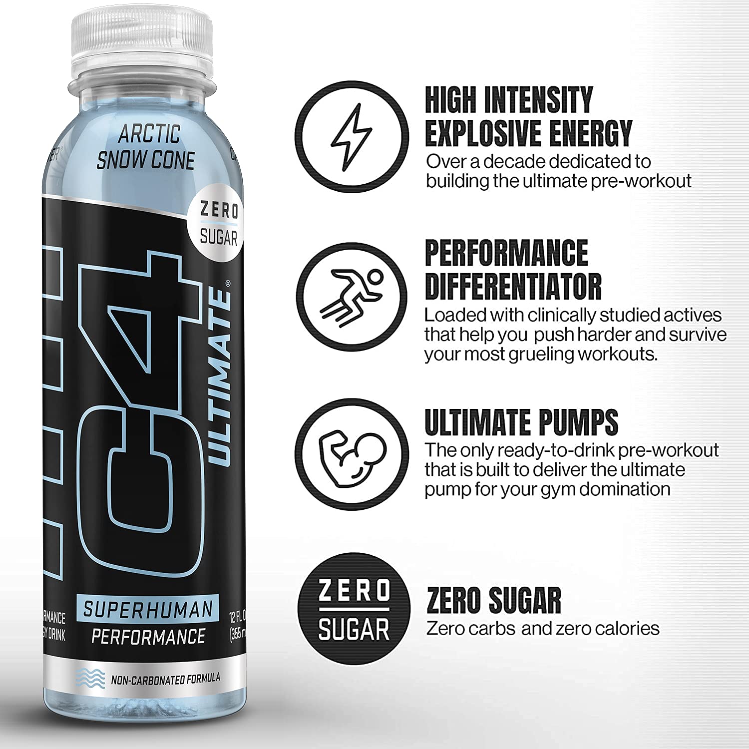 C4 Ultimate Non-Carbonated Zero Sugar Energy Drink, Pre Workout Drink + Beta Alanine Cellucor uk supplements