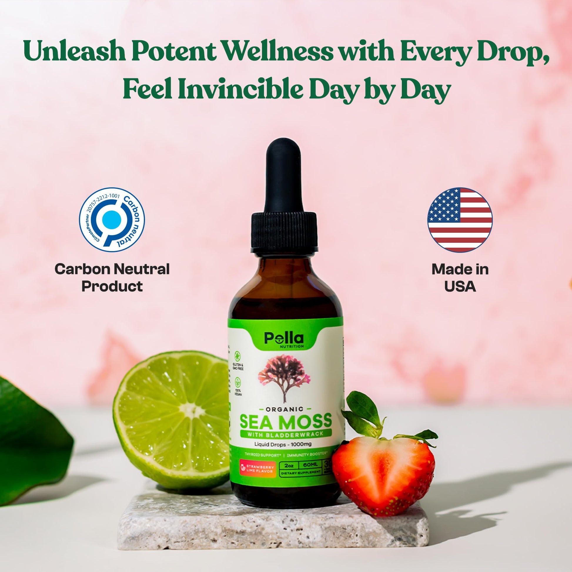 Pella Nutrition Organic Sea Moss Liquid Extract - 1000mg Irish Sea Moss, 4X Stronger Than Pella Nutrition uk supplements