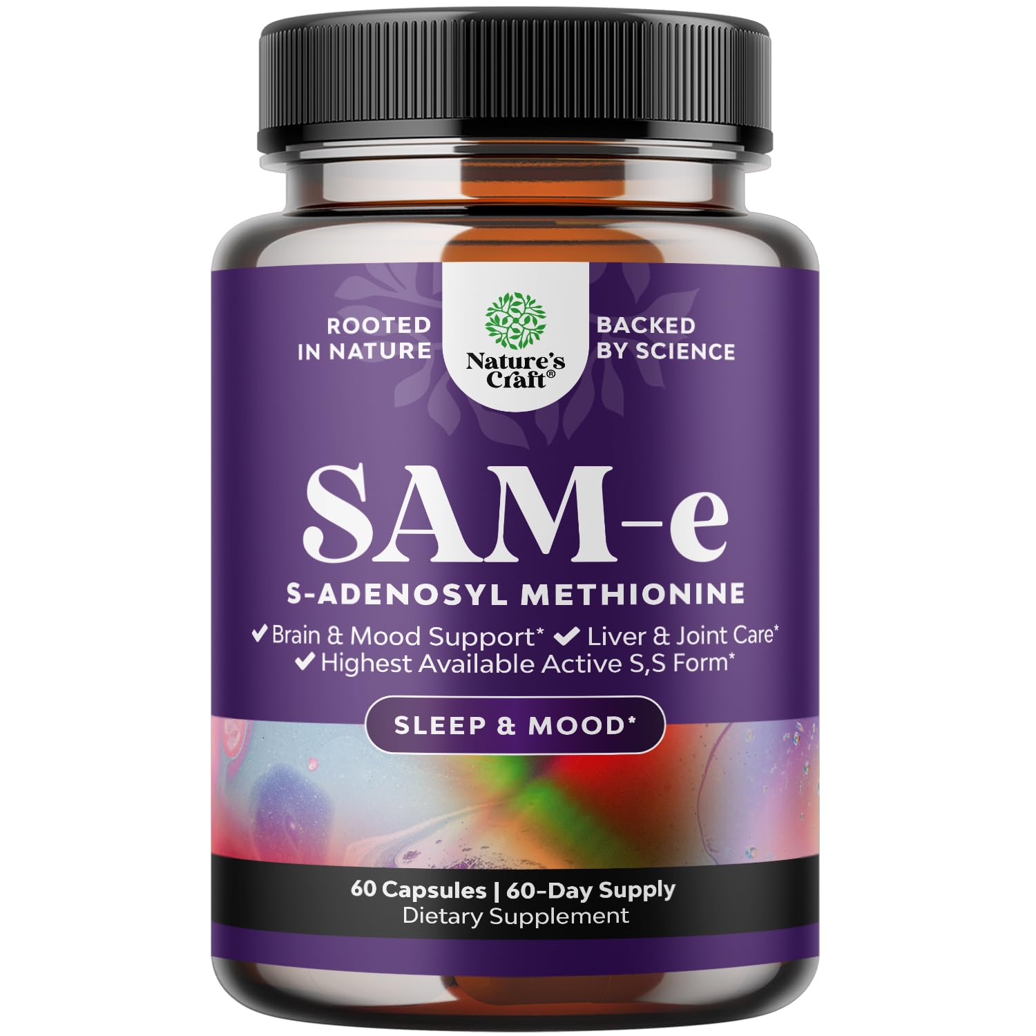 Sam-E 200mg Mood Support Supplement - S-Adenosyl Methionine Sam-E Supplement for Natural Relaxing Mood Boost Brain Support and Liver Detox Cleanse - Vegan Non-GMO and Gluten Free - 60 Count Natures Craft uk supplements