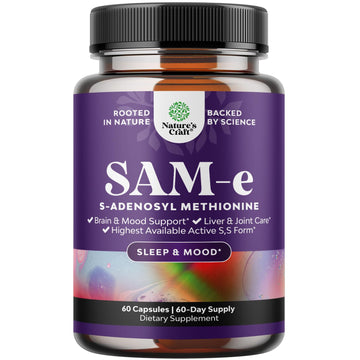 Sam-E 200mg Mood Support Supplement - S-Adenosyl Methionine Sam-E Supplement for Natural Relaxing Mood Boost Brain Support and Liver Detox Cleanse - Vegan Non-GMO and Gluten Free - 60 Count Natures Craft uk supplements