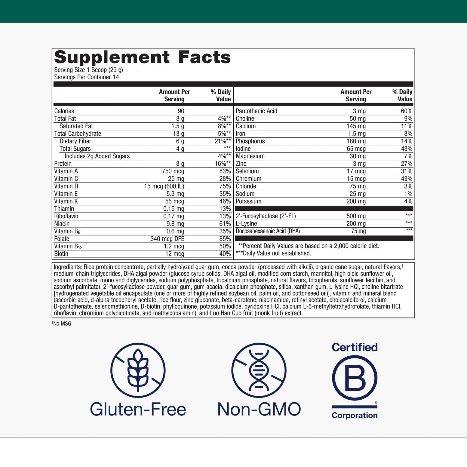 Metagenics MetaKids Nutrition Powder - Kids Multivitamin Powder with Prebiotics, DHA, Protein & Amino Acids* - Complete Protein - Non‑GMO, Gluten‑Free - Chocolate - 14.32 oz Metagenics uk supplements