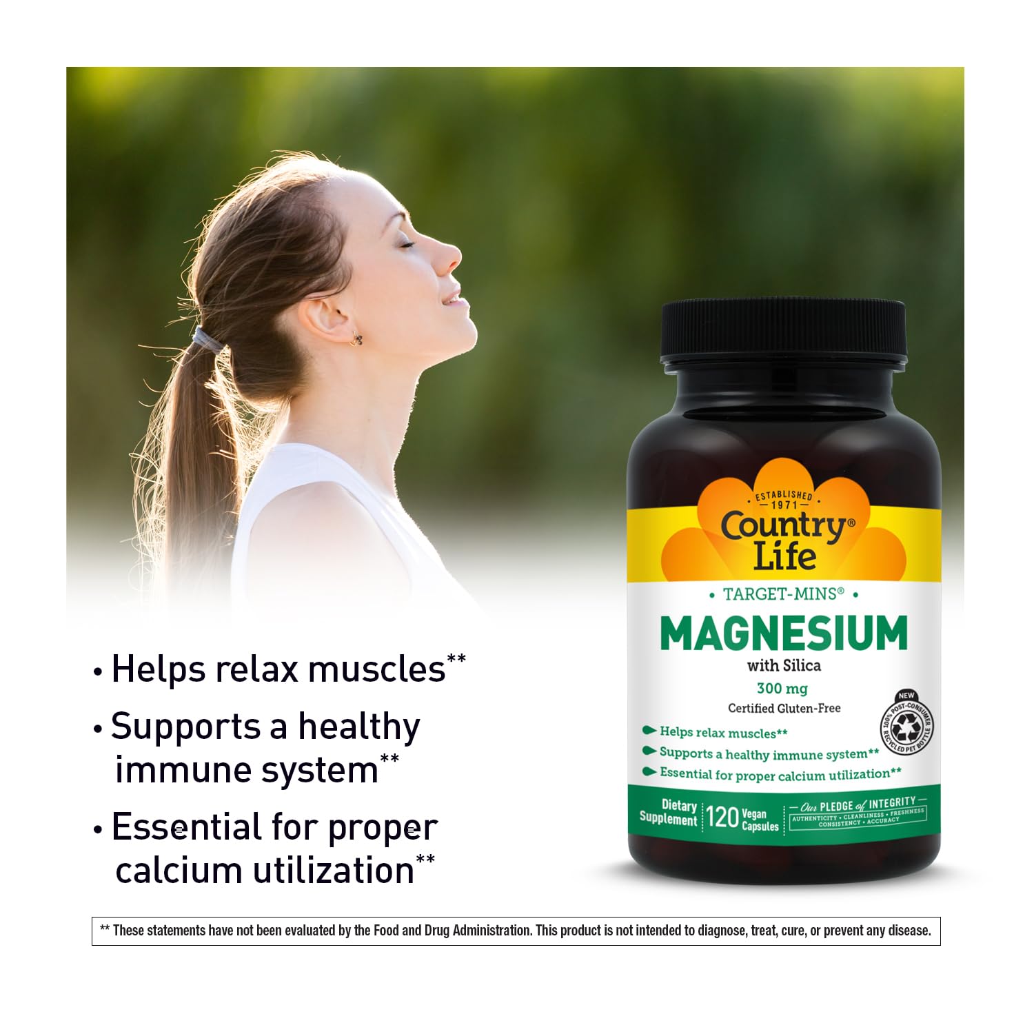 Target-Mins Magnesium with Silica 300 mg 120 Vegetarian Capsules Country Life uk supplements