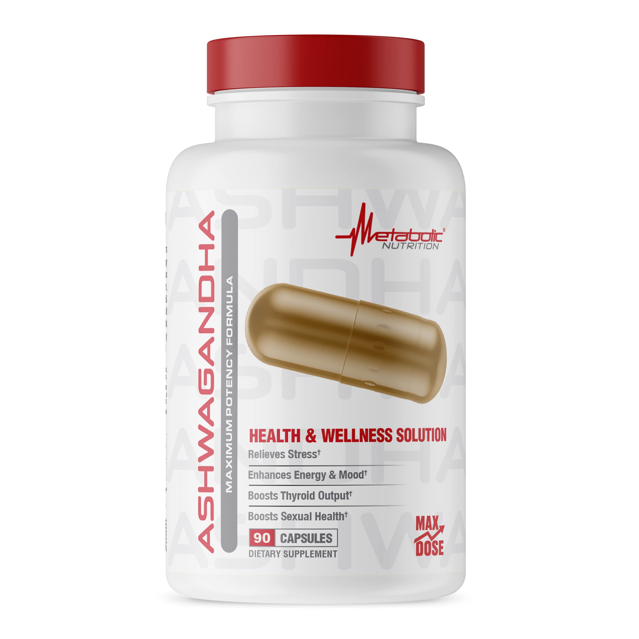 Metabolic Nutrition Ashwagandha 2200mg Made with Organic Ashwagandha Powder and Black Pepper Extract, 90 Vegan Capusles Metabolic Nutrition uk supplements