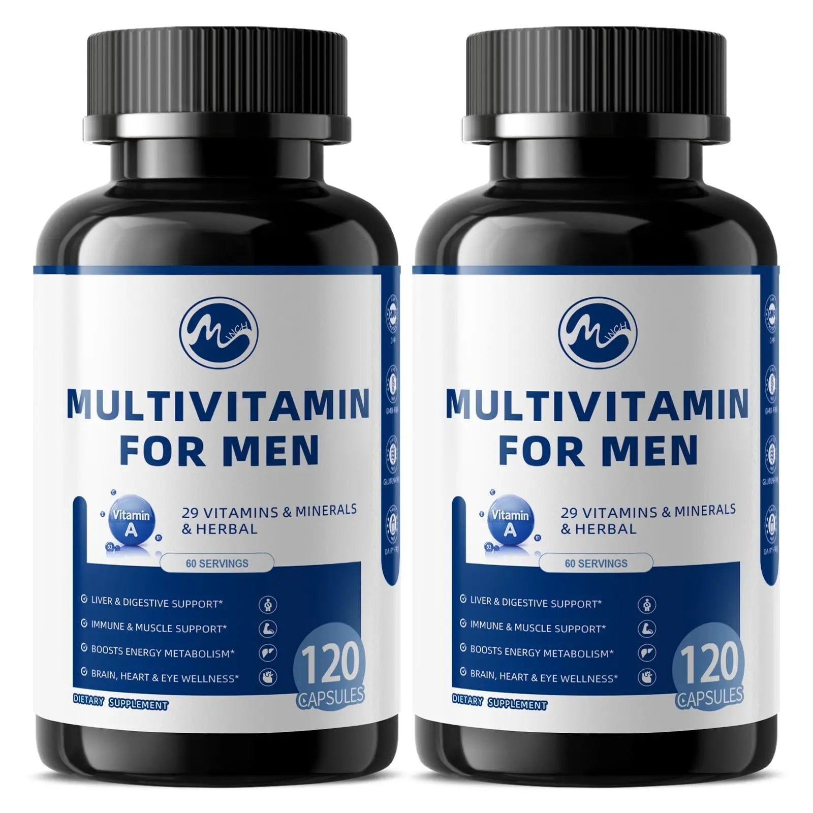Multivitamin for Men - Methylated Multivitamin Supports Energy & Metabolism, Liver & Digestive*, Daily Men's Vitamins M inch uk supplements
