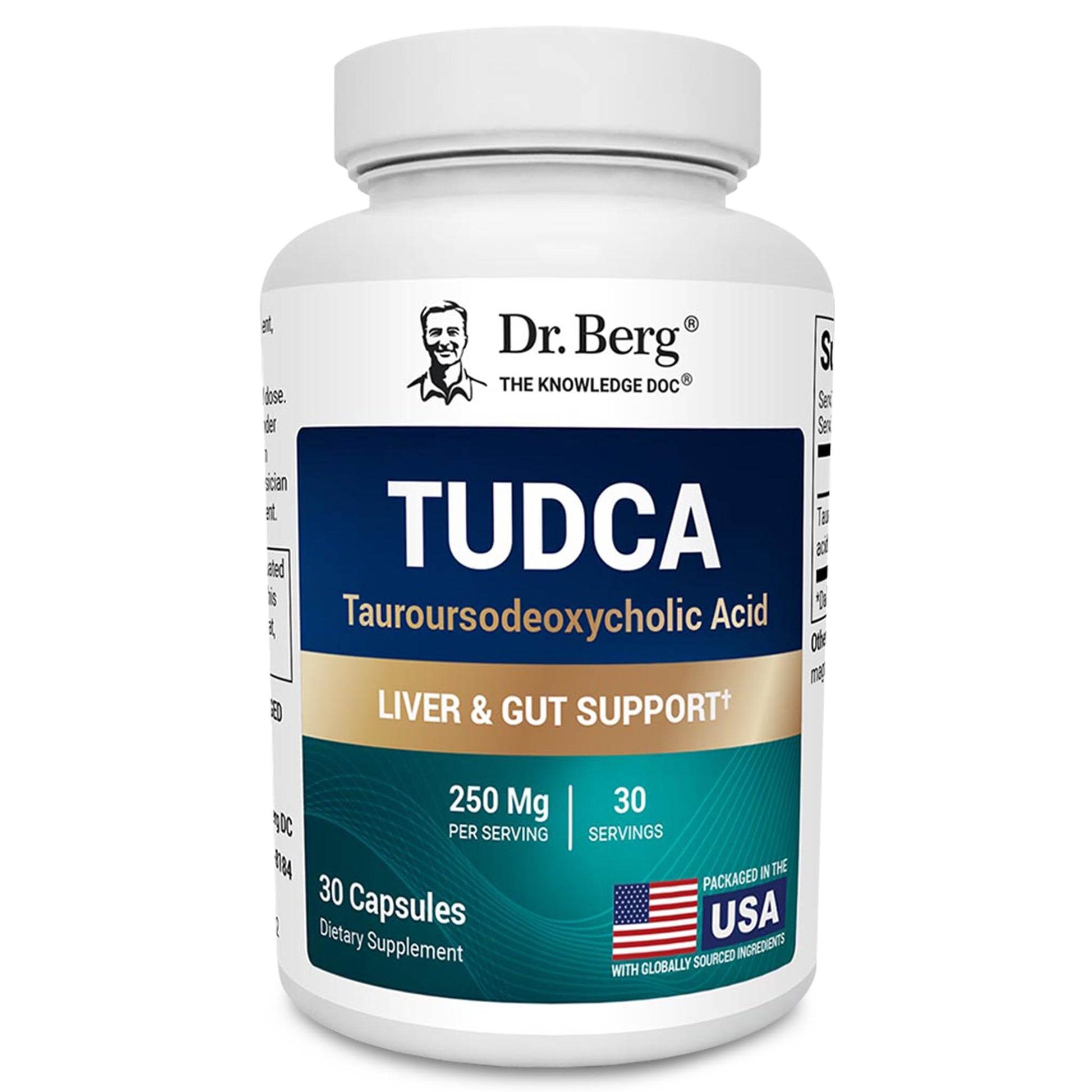 Dr. Berg TUDCA Supplement (Tauroursodeoxycholic Acid) - Powerful Formula for Liver Health, Bile Flow, Gallbladder Support, and Digestive Health* - 30 Capsules Dr. Berg Nutritionals uk supplements