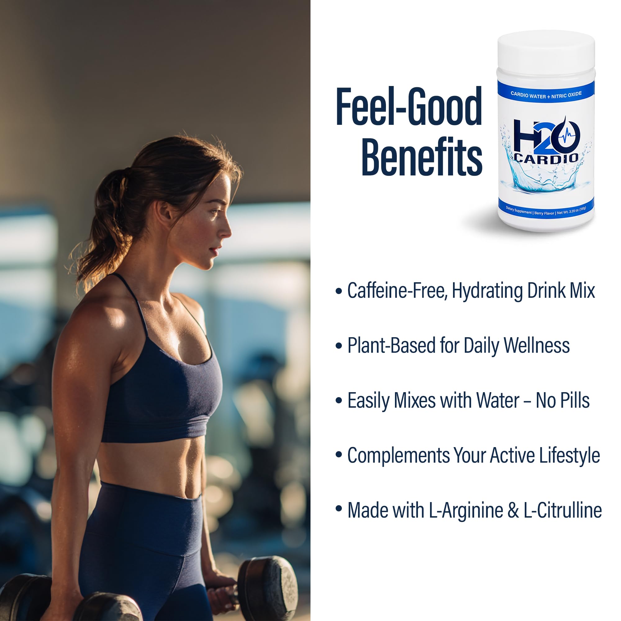 H2O Cardio | Nitric Oxide Supplement Drink | Wellness & Hydration Support | Arginine & Citrulline Powder | Berry Flavored Drink Mix for Daily Activity | Net Wt. 3.35 Ounces H2O CARDIO uk supplements