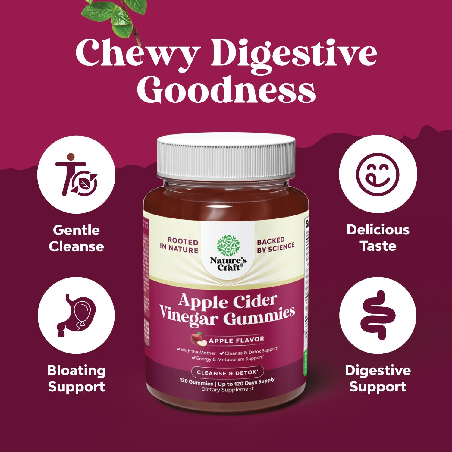 ACV Apple Cider Vinegar Gummies - Natural Energy Supplement ACV with Mother Bio Sense uk supplements