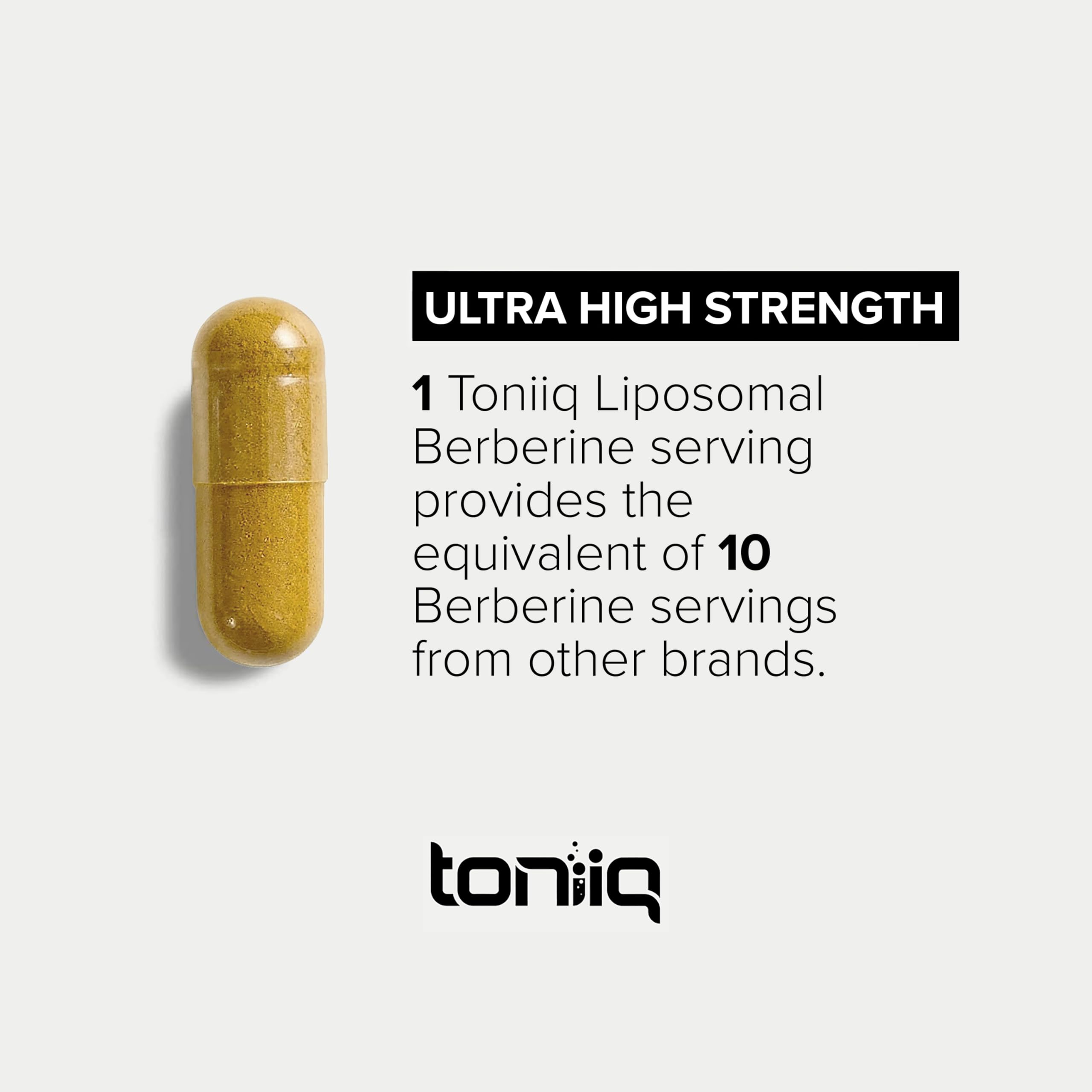 Toniiq Liposomal Berberine – High-Strength 1,500mg Complex with LipoAvail® Liposomal Berberine Supplement with Cinnamon, Milk Thistle & Chromium – Third-Party Tested – 90 Capsules Toniiq uk supplements