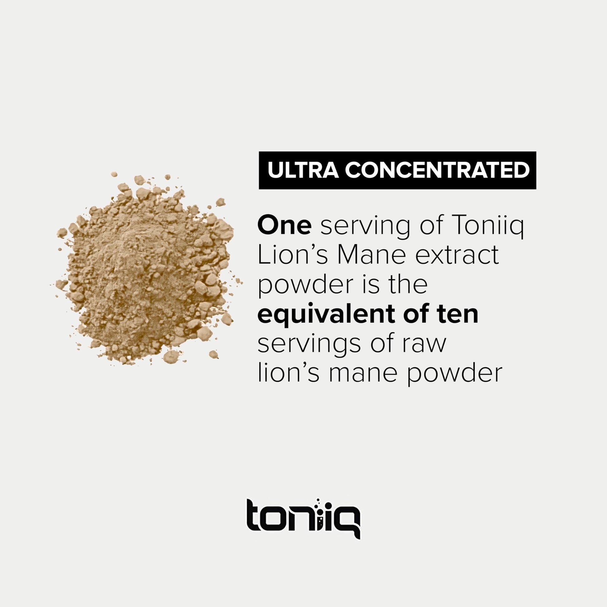 10,000mg 10x Concentrated Ultra High Strength Organic Lions Mane Powder Toniiq uk supplements