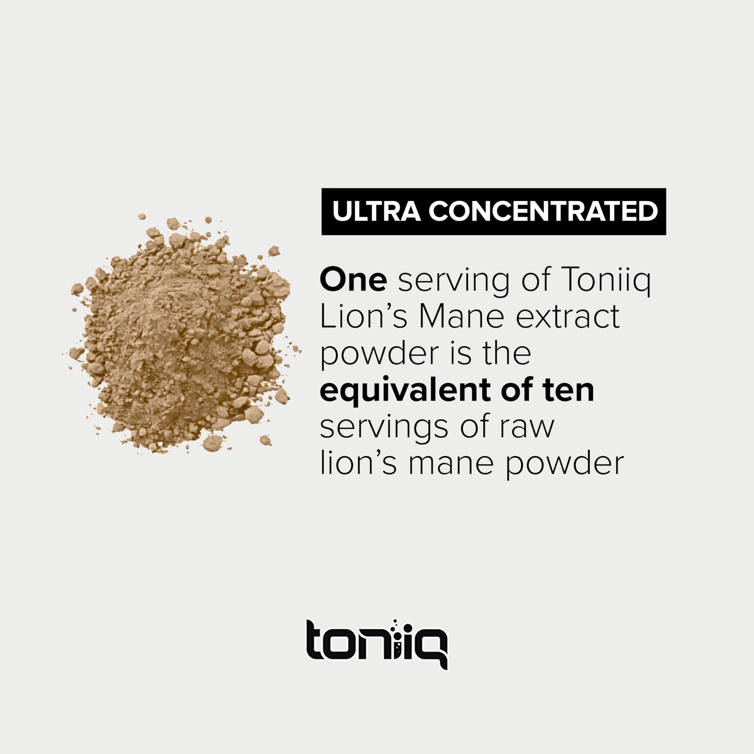 10,000mg 10x Concentrated Ultra High Strength Organic Lions Mane Powder Toniiq uk supplements