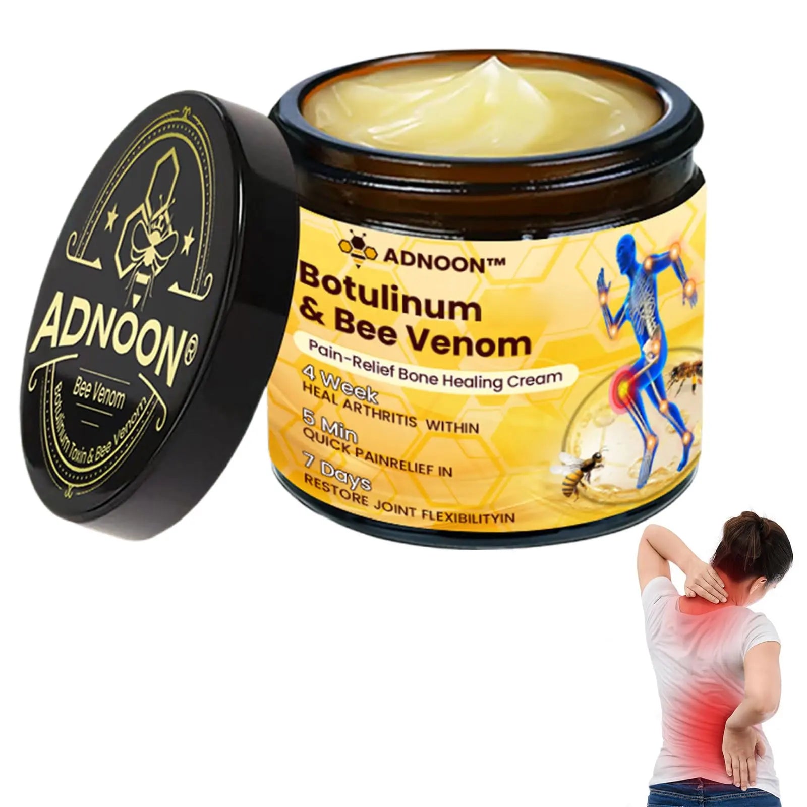 Luhaka Botulinum Toxin & Bee Venom Pain-Relief Bone Healing Cream,Bee Venom Cream,Effectively improve joint mobility (1PC) Luhaka uk supplements