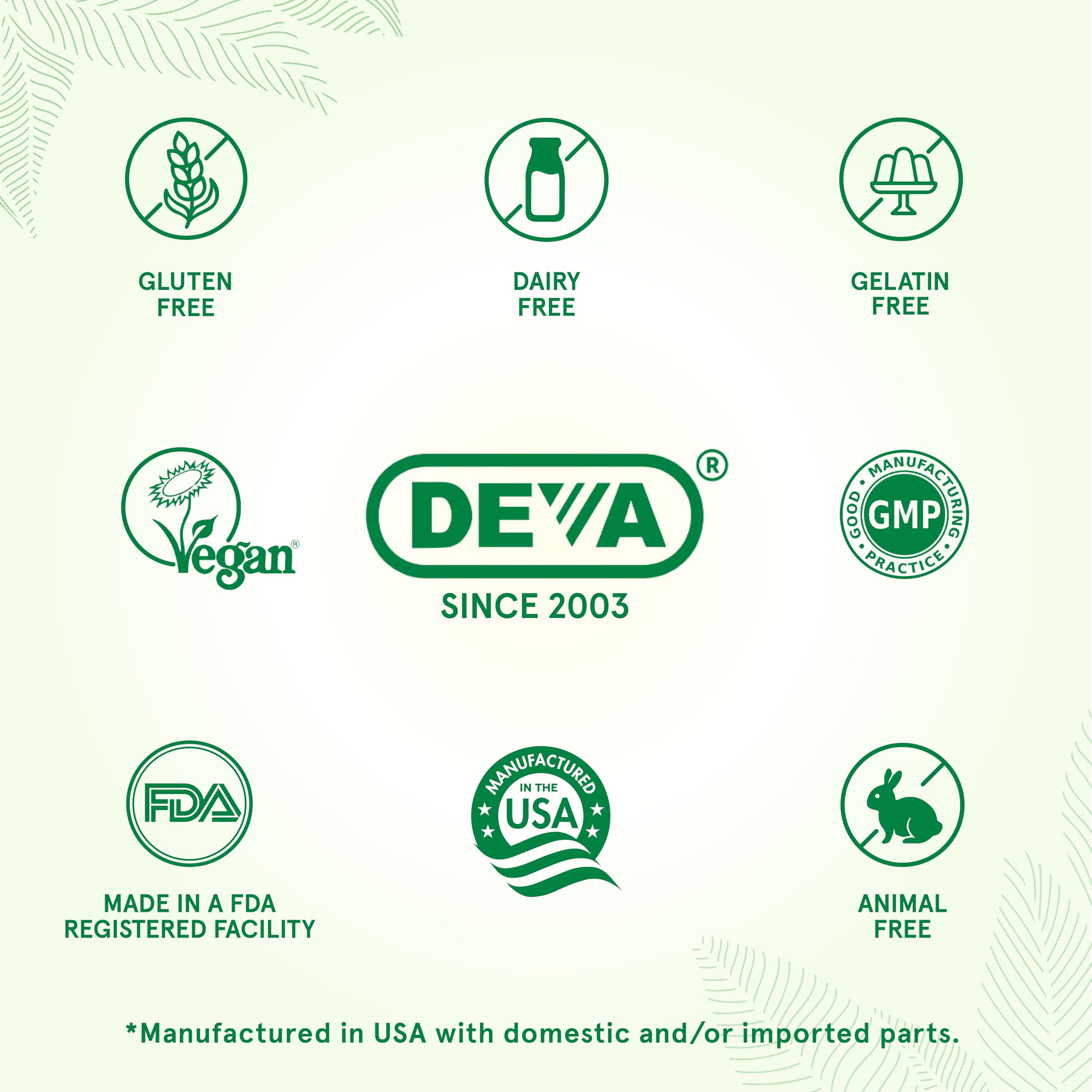 DEVA Vegan Iron-Free Multivitamin & Mineral Supplement, Green Food Blend, Spirulina, Chlorella, Ashwagandha, Broccoli, 90 Coated Tablets DEVA uk supplements