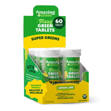 Amazing Grass Effervescent Tablets: Green Superfood Water Flavoring Tablet with Antioxidants & Alkalizing Greens, Lemon Lime, 60 Count Amazing Grass uk supplements