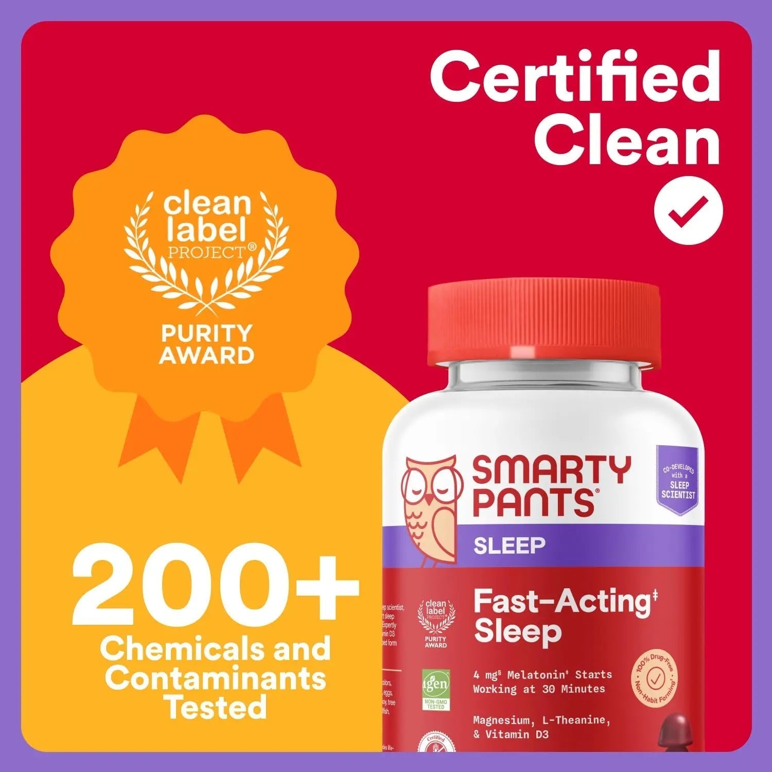 SmartyPants Adult Sleep Gummies with Melatonin: Magnesium & L-Theanine, Drug-Free, Non-Habit Forming Sleep Aid SmartyPants uk supplements