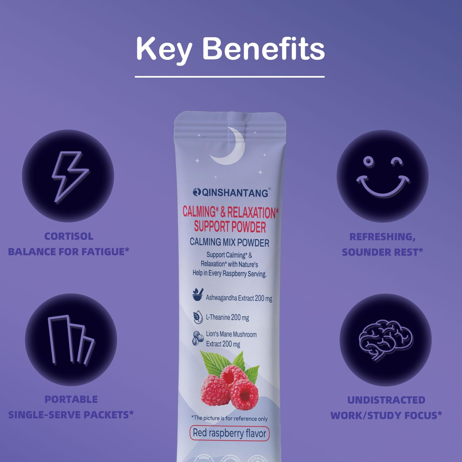 Super Cortisol Drink – Calm Magnesium Powder, L-Theanine, Lion’s Mane & Ashwagandha | Relaxation, Focus & Stress Balance for Women | Sugar-Free, On-The-Go | Red Raspberry Flavor, 25 Servings QIN SHAN TANG uk supplements