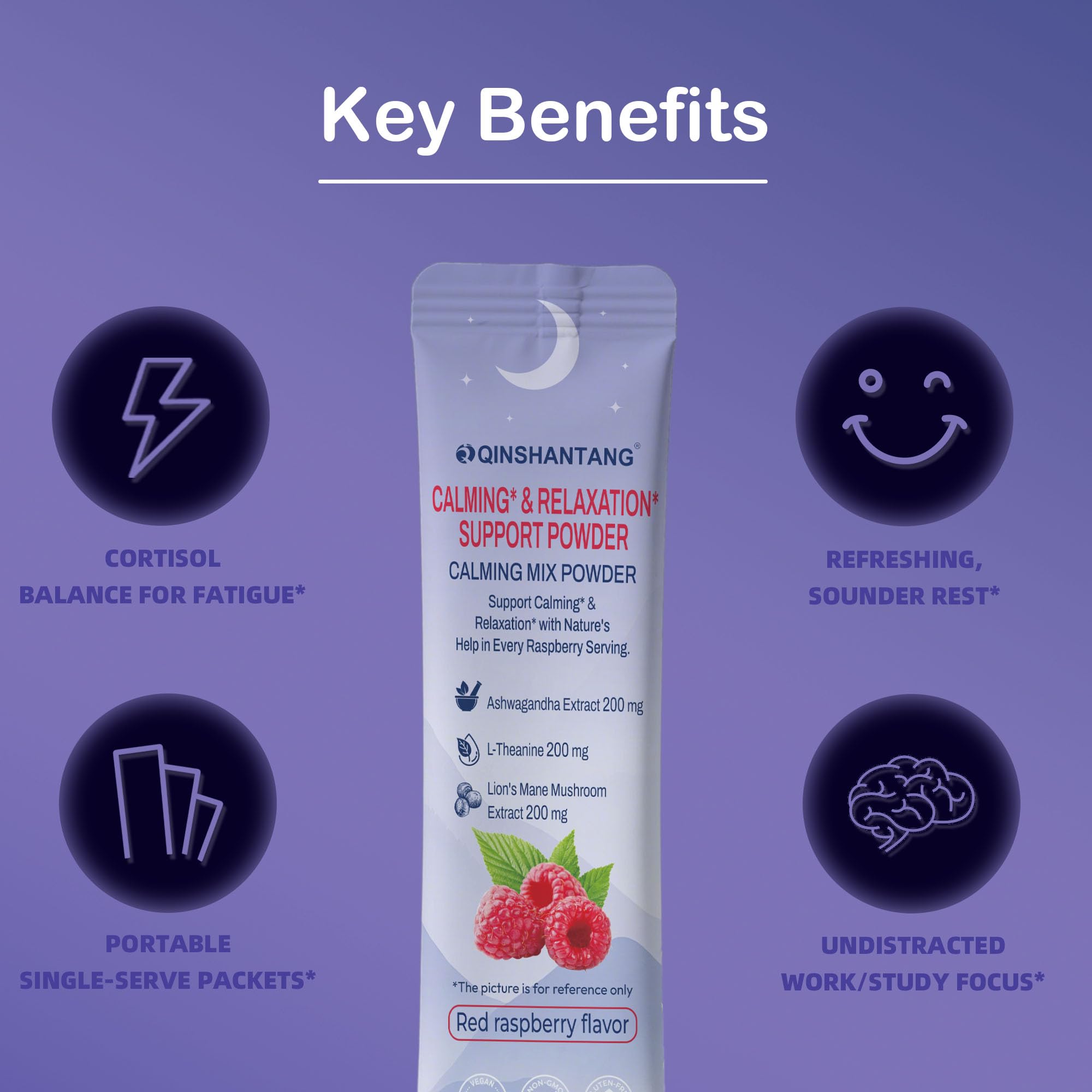 Super Cortisol Drink – Calm Magnesium Powder, L-Theanine, Lion’s Mane & Ashwagandha | Relaxation, Focus & Stress Balance for Women | Sugar-Free, On-The-Go | Red Raspberry Flavor, 25 Servings QIN SHAN TANG uk supplements