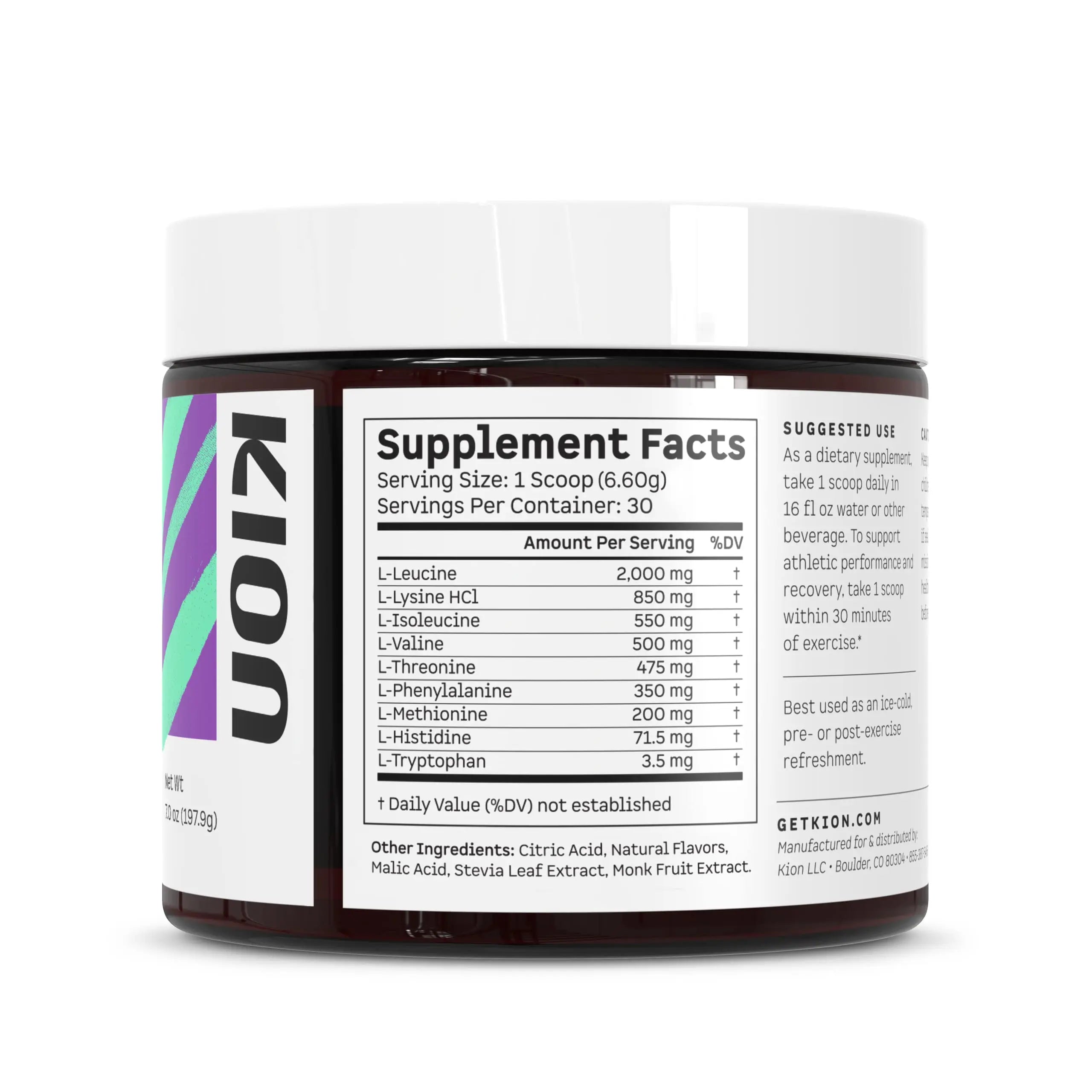 Kion Aminos - Essential Amino Acids Supplement, Essential Amino Acids Powder for Muscle Recovery, BCAA EAA No Caffeine, Amino Acid Powder, Essential Amino Energy - 30 Servings, Mixed Berry Kion uk supplements