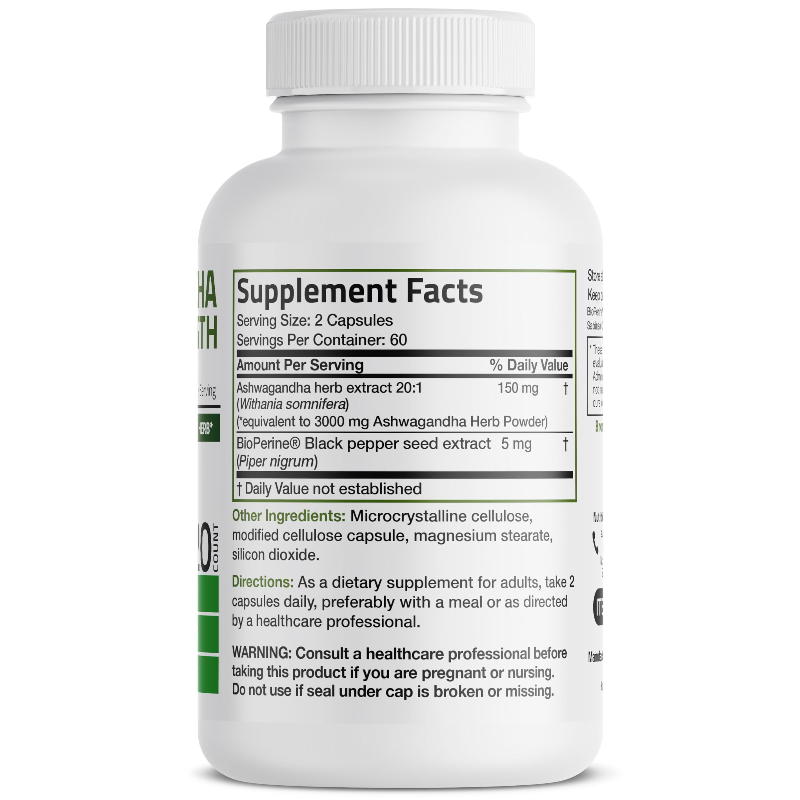 Bronson Ashwagandha Extra Strength Stress & Mood Support with BioPerine Bronson uk supplements