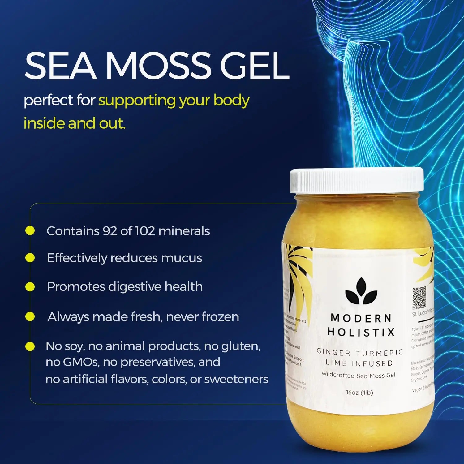Modern Holistix Original Sea Moss Gel – 32oz Jar | Wildcrafted | All-Natural Superfood for Immunity, Energy & Gut Health Modern Holistix uk supplements