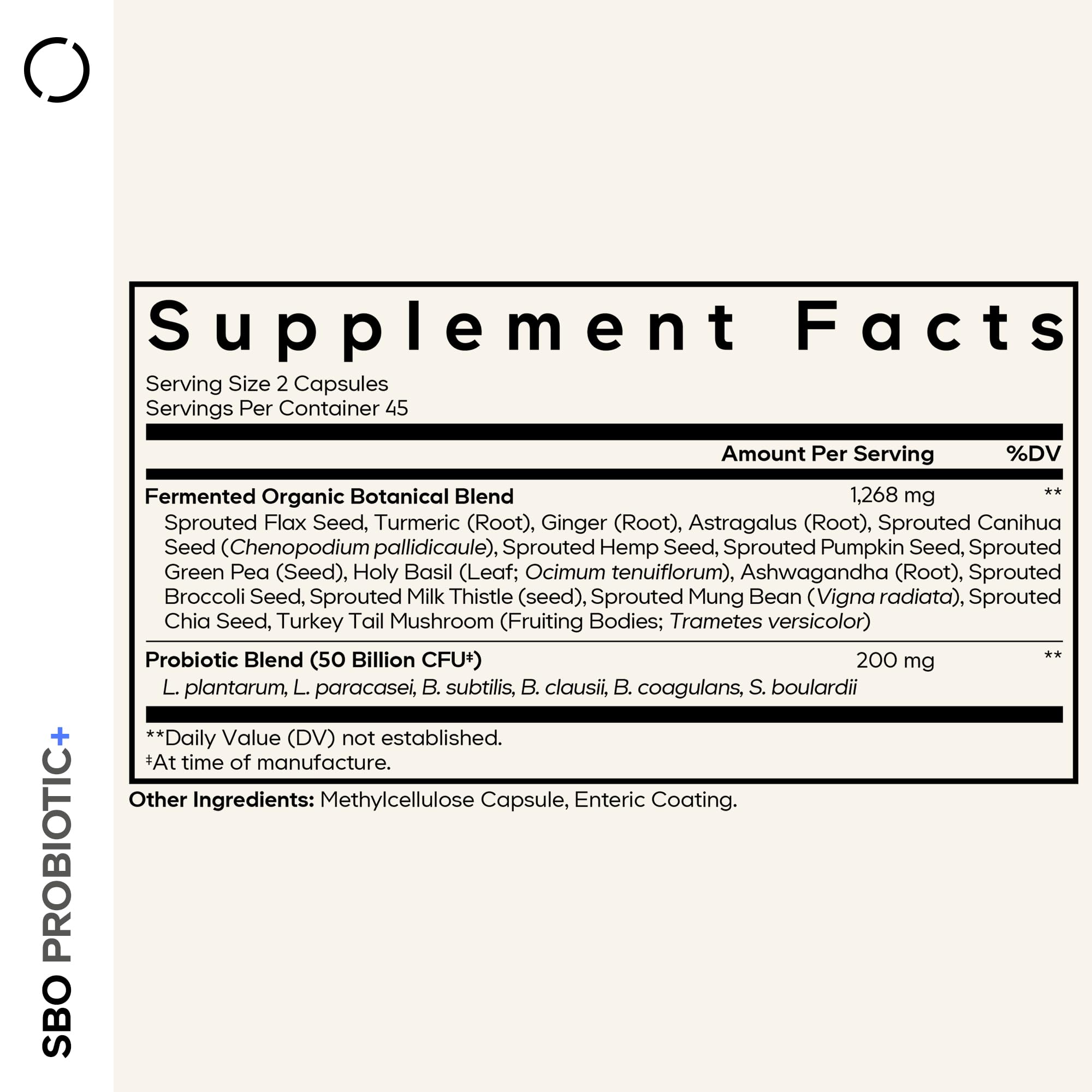 Codeage SBO Probiotics, 50 Billion CFUs Per Serving, Multi Strain Soil Based Organisms Blend and Organic Fermented Botanical Blend, Shelf-Stable, 90 Capsules Codeage uk supplements