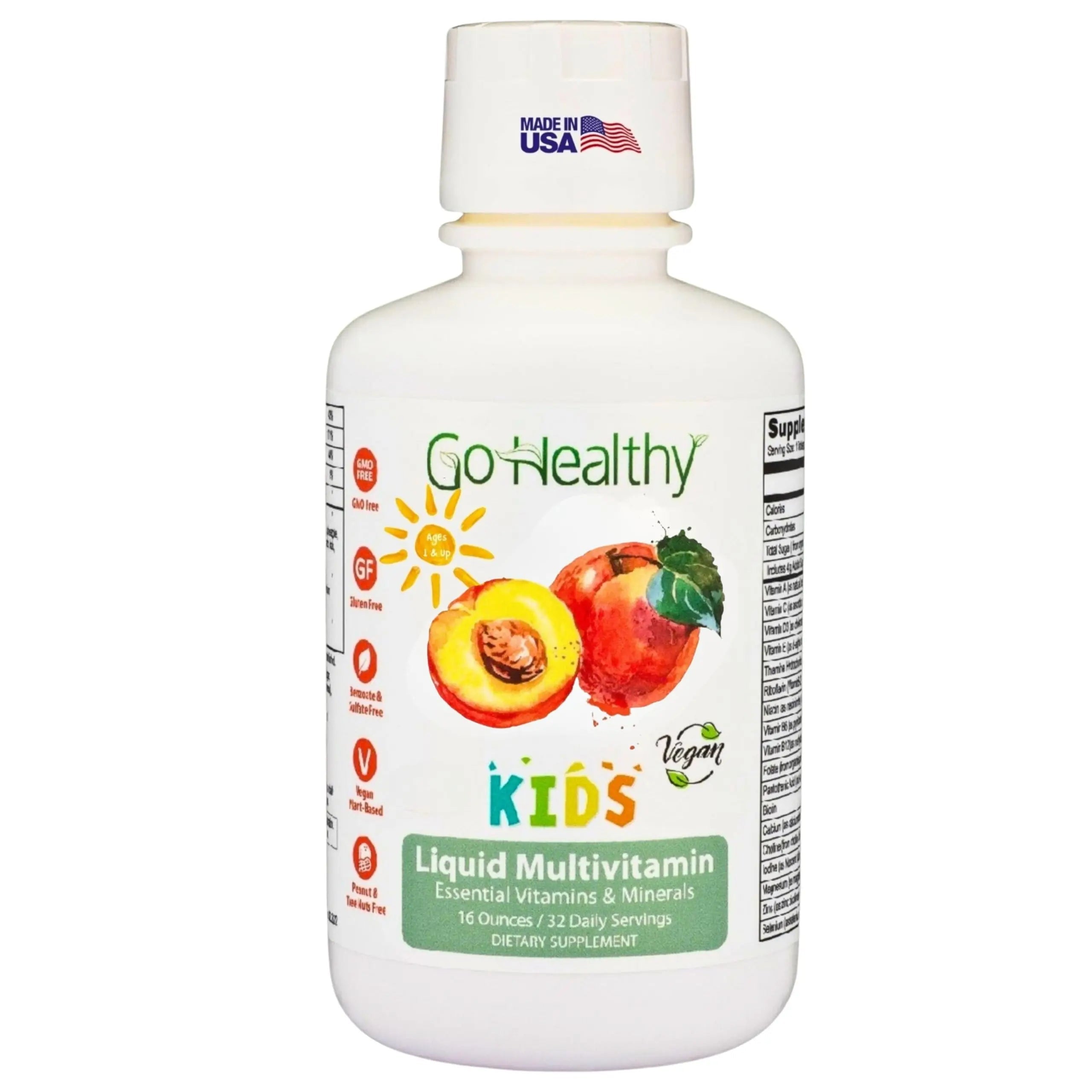 Go Healthy Kids Liquid Multivitamin | Immune Support | Kid Liquid Multivitamins | High Absorption | Vegan Vitamins | Kids Vitamins Multivitamin Go Healthy Natural uk supplements