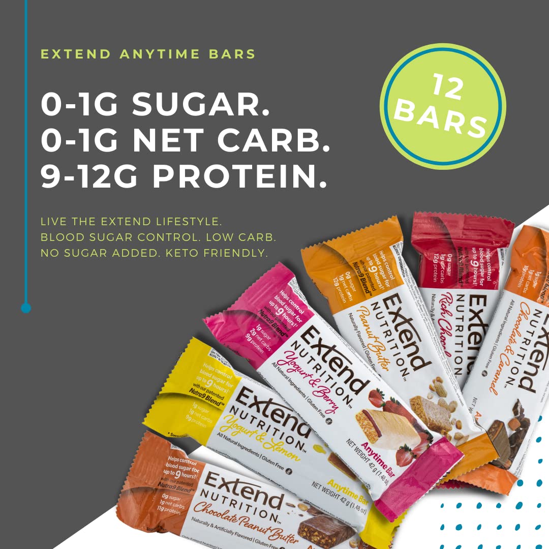Extend Nutrition Diabetic Snacks for Sugar Control, Low Carb, Low Sugar, Low Calorie Snacks Extend Bar uk supplements