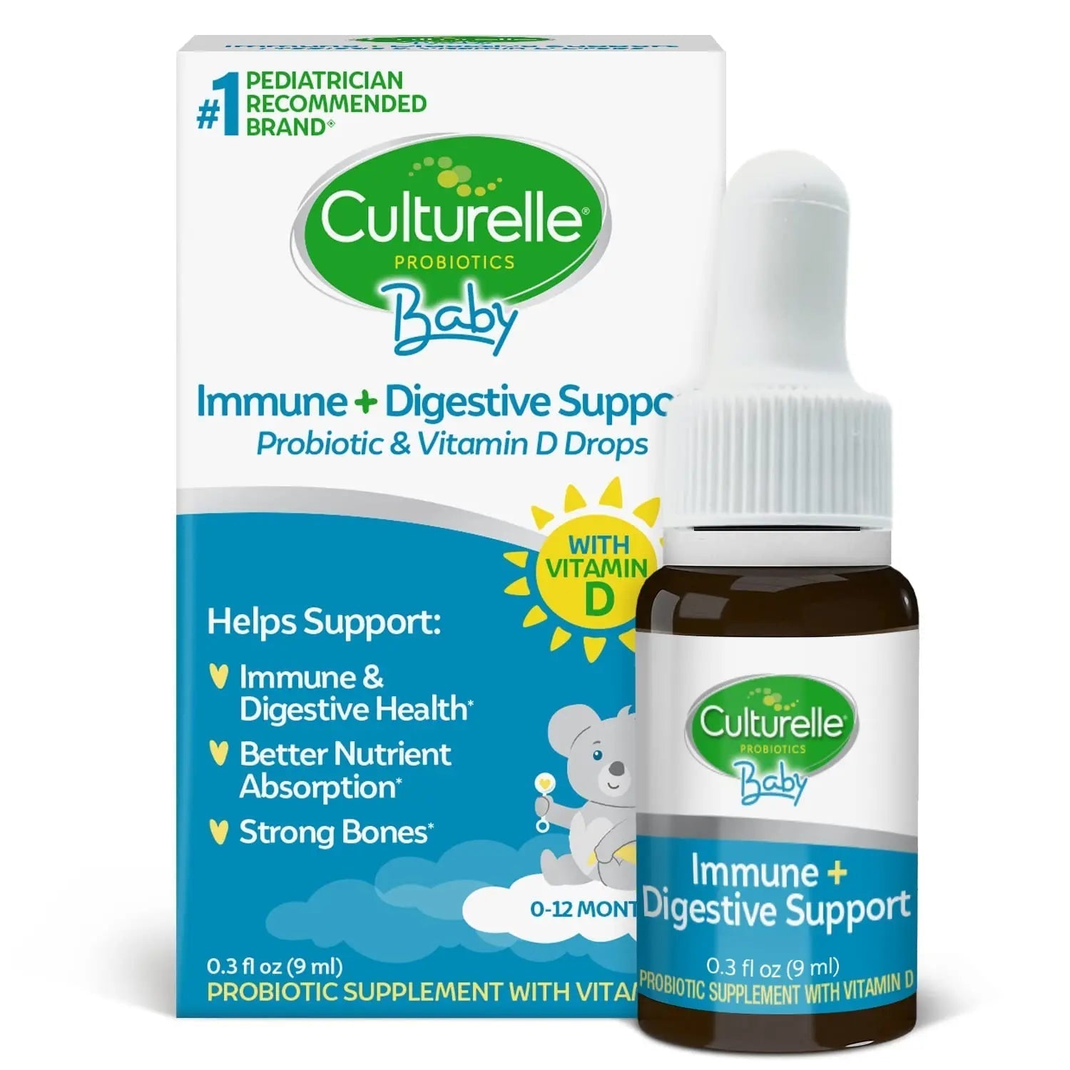 Culturelle Kids Complete Multivitamin + Probiotic Chewables, 50 Count Baby Immune & Digestive Support Probiotic + Vitamin D Drops, 30 Day Supply Culturelle uk supplements