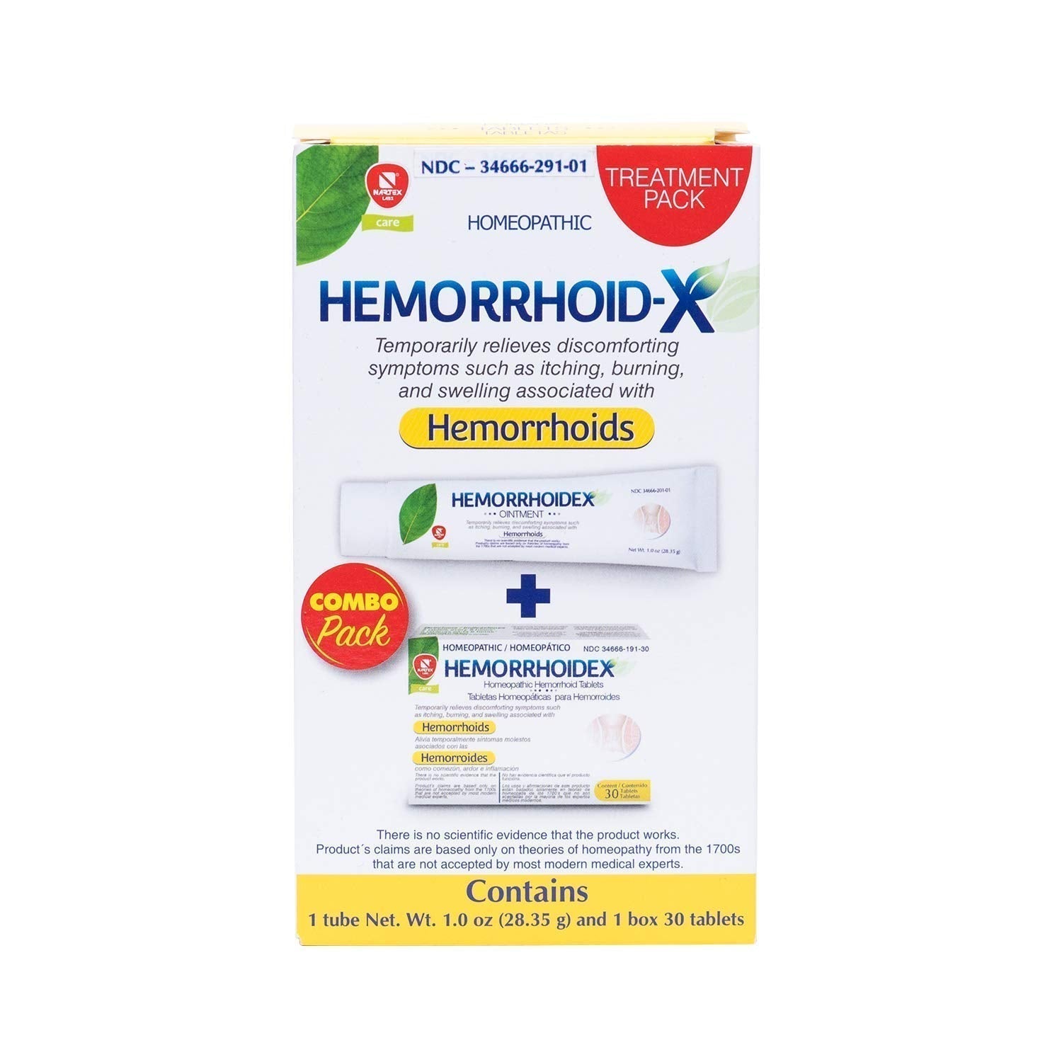 Nartex Hemorrhoid X Treatment Combo Pack 1 Tube & 30 Tablets NARTEX LABS uk supplements