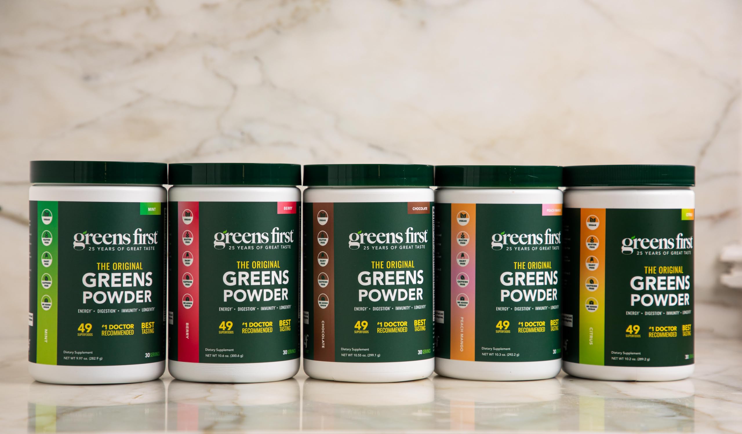 Greens First Original Greens Powder - 49 Superfoods - Organic Fruits & Veggies - Prebiotics, Probiotics & Digestive Enzymes - Antioxidant Smoothie - Dairy Free, Vegan & Non-GMO (Mint, 30 Servings) Greens First uk supplements