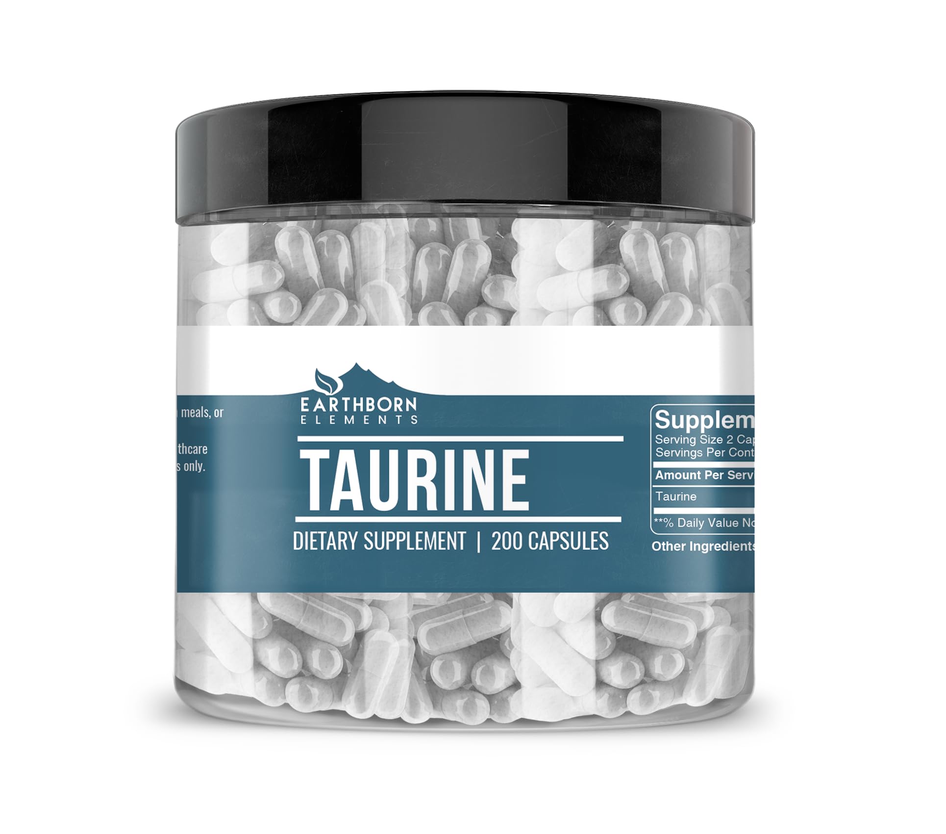 Earthborn Elements Taurine, 200 Capsules, Pure & Undiluted, No Additives Earthborn Elements uk supplements