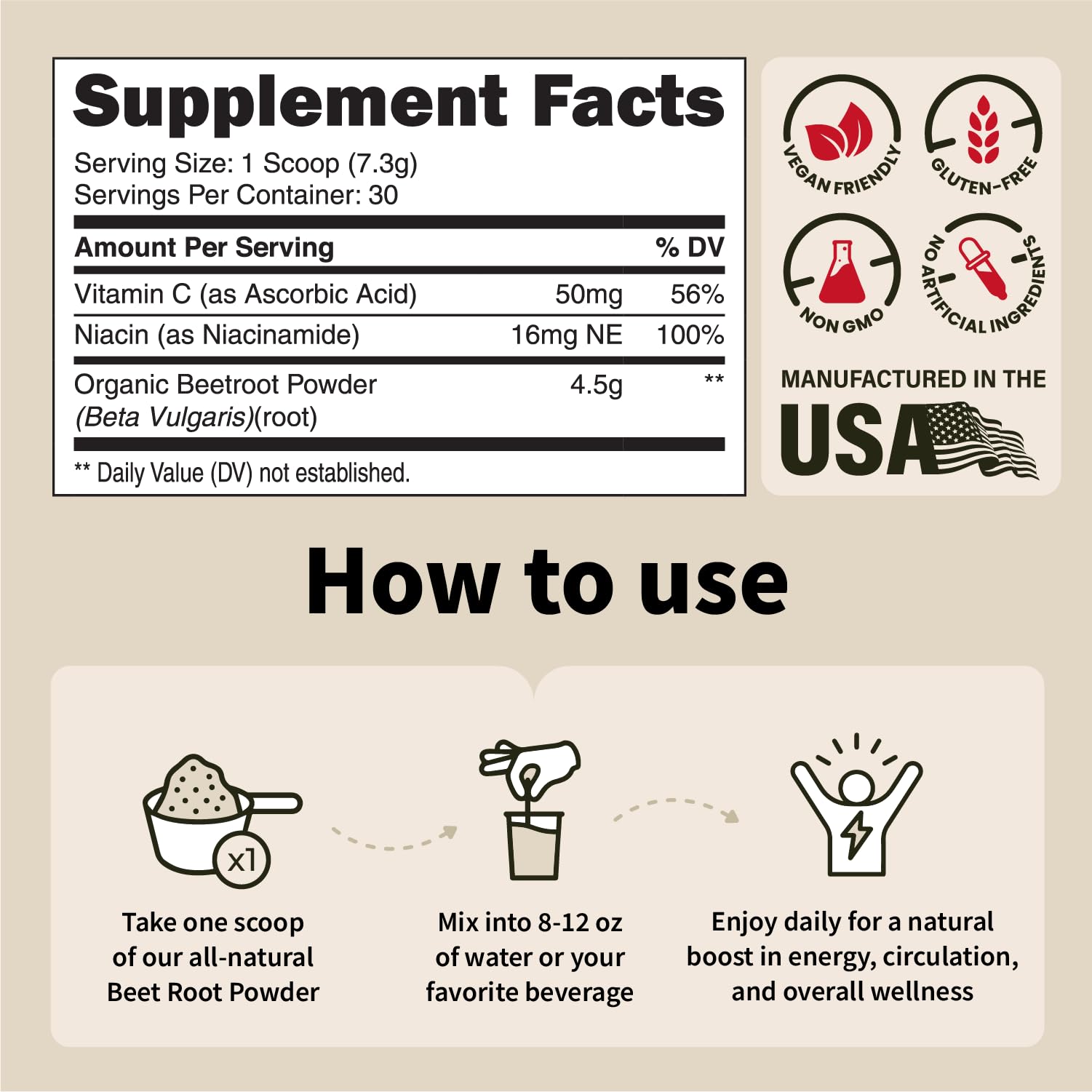 SPORTFOOD Beet Root Powder with Niacinamide & Vitamin C - Superfood for Circulation, Energy, & Stamina | Vegan, Non-GMO, Nitric Oxide Boost for Pre-Workout & Heart Health | Mixed Berry Flavor | 7.7oz Sport Food uk supplements