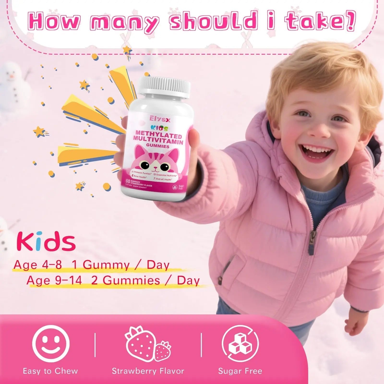 Elysx Kids Methylated Multivitamin Chewable & Liposomal Magnesium Glycinate 400mg Gummies, Immune & Brain, Muscle & Relax Elysx uk supplements