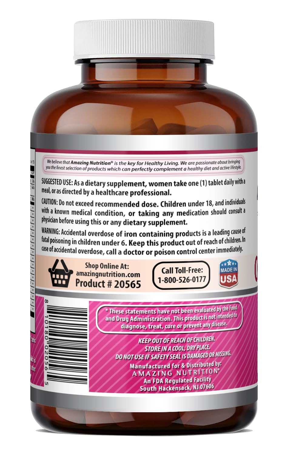 Amazing Formulas Women's One Multivitamin | Food Based | 150 Tablets, 5 Month Supply | Complete Blend of 40 Vitamins, Minerals & Probiotics Supplements | Non-GMO | Gluten-Free | Made in USA Amazing Nutrition uk supplements