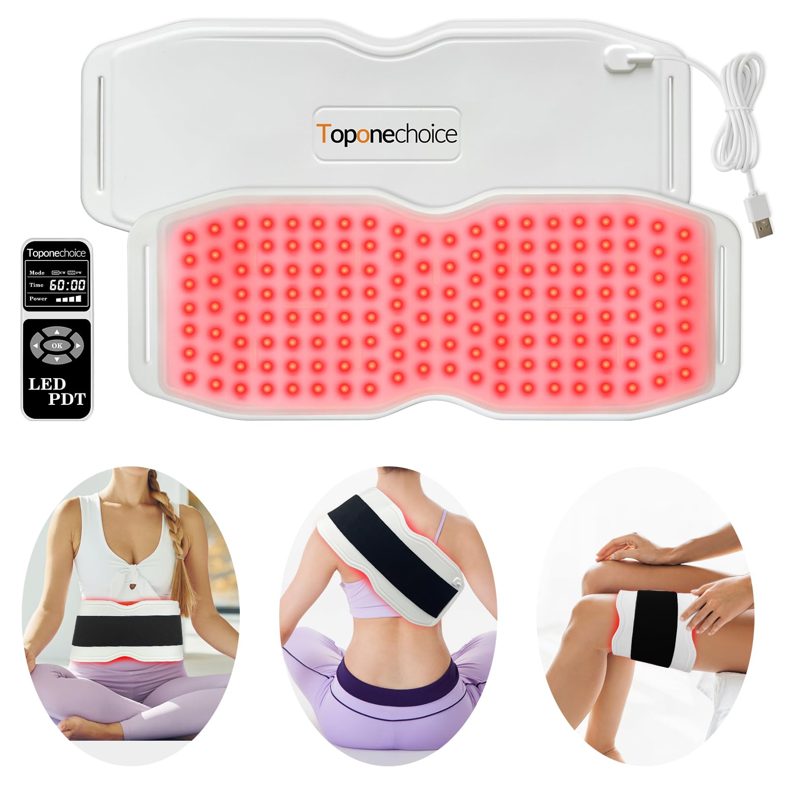 Toponechoice Red Light Therapy Belt, 450pcs 660nm 850nm 940nm, Infrared Light Therapy Toponechoice uk supplements