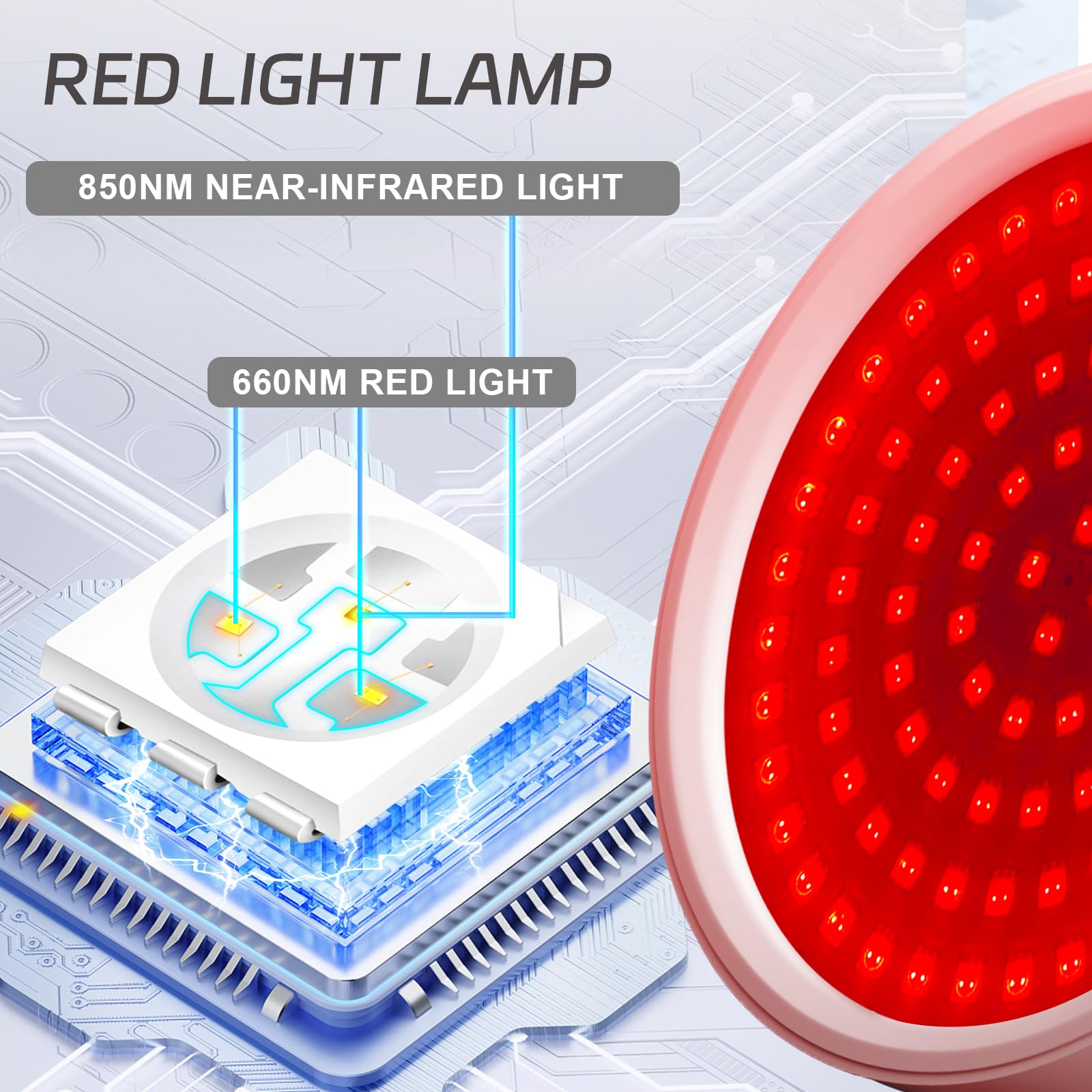 Red Light Lamp with Base, 660nm Red Light & 850nm Near Infrared Red Light Lamp with Timer Devowellte uk supplements
