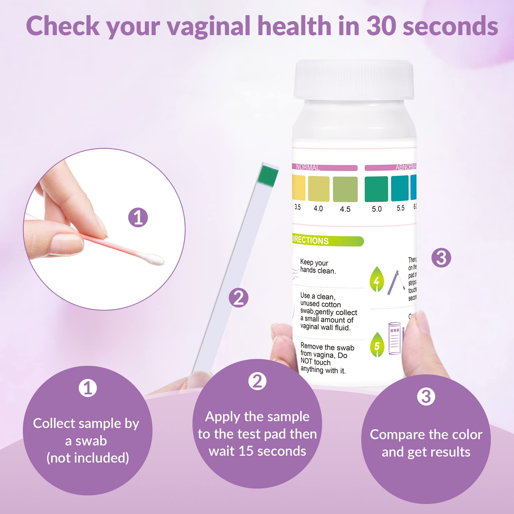 Yeast Infection Test for Women, 50 Count Vaginal pH Test Strips, BV Test Kit at Home SaySummer uk supplements
