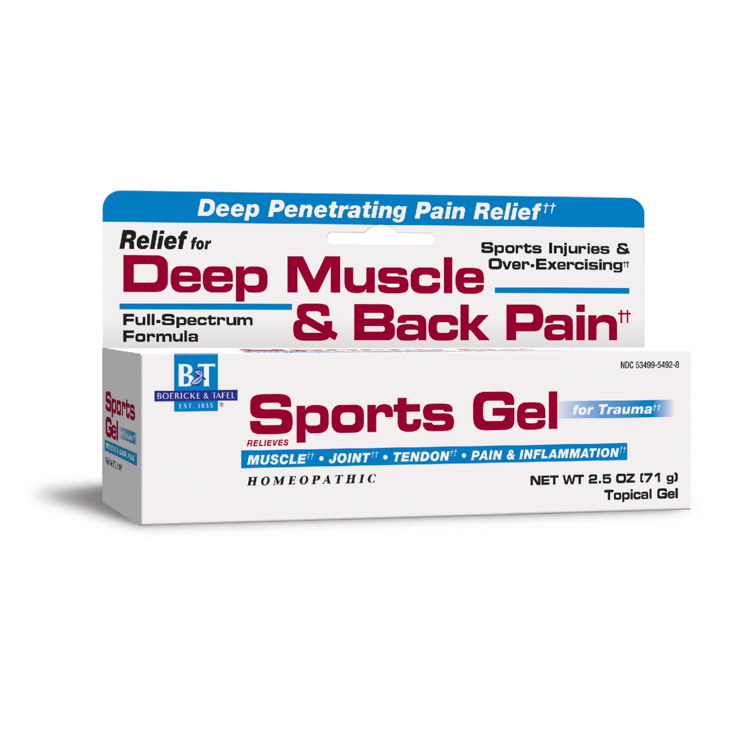 Nature's Way Boericke & Tafel Sports Gel, Relief for Deep Muscle, Joint, Tendon, & Back Pain and Inflammation, Homeopathic, 2.5 oz Nature's Way uk supplements