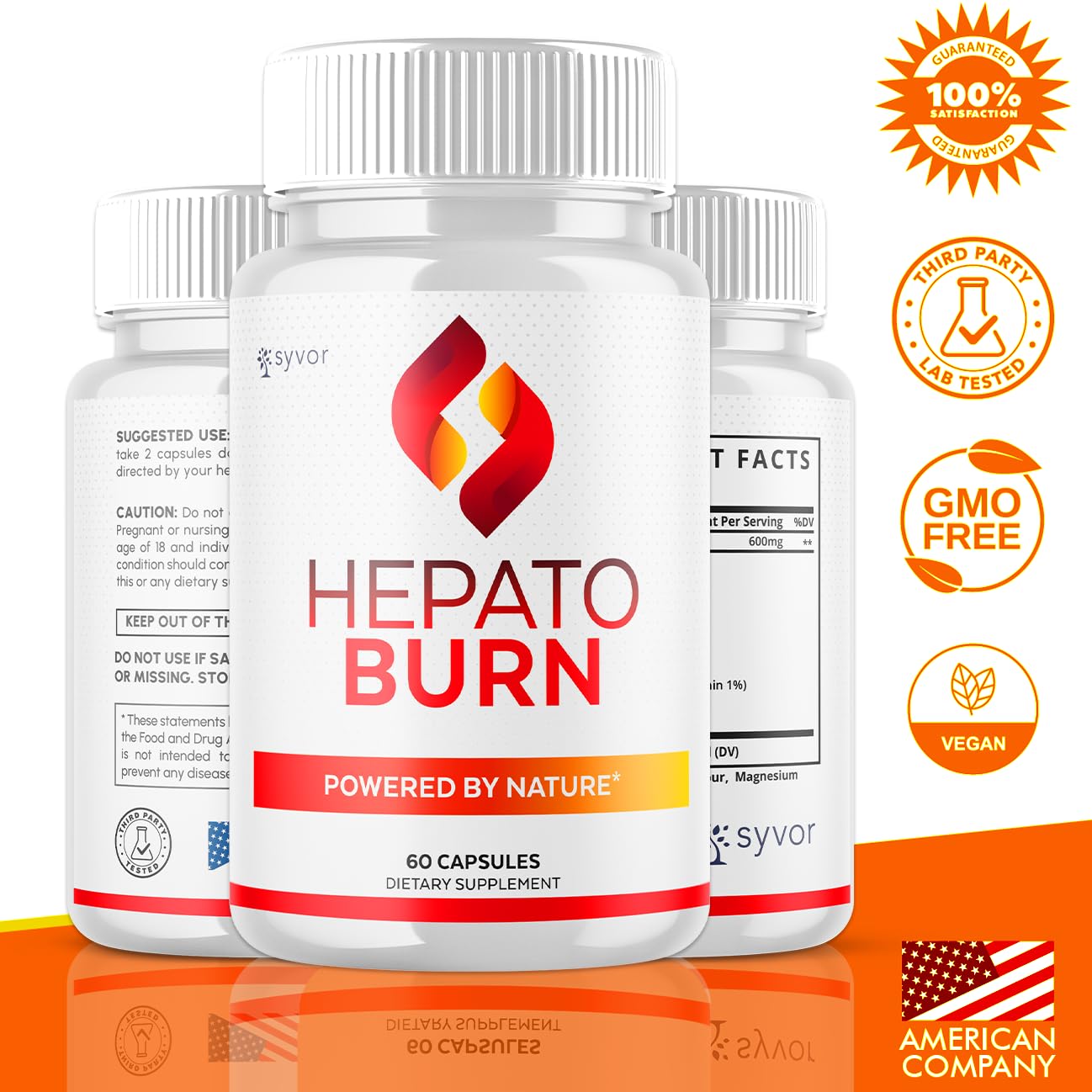 (3 Pack) Hepato Burn Capsules, Official Hepato Burn Pills with All Natural Premium Ingredients, Hepatoburn Energy and Fitness Vitamin Supplement, Hepatoburn Lifestyle Powered by Nature (180 Capsules) Syvor uk supplements