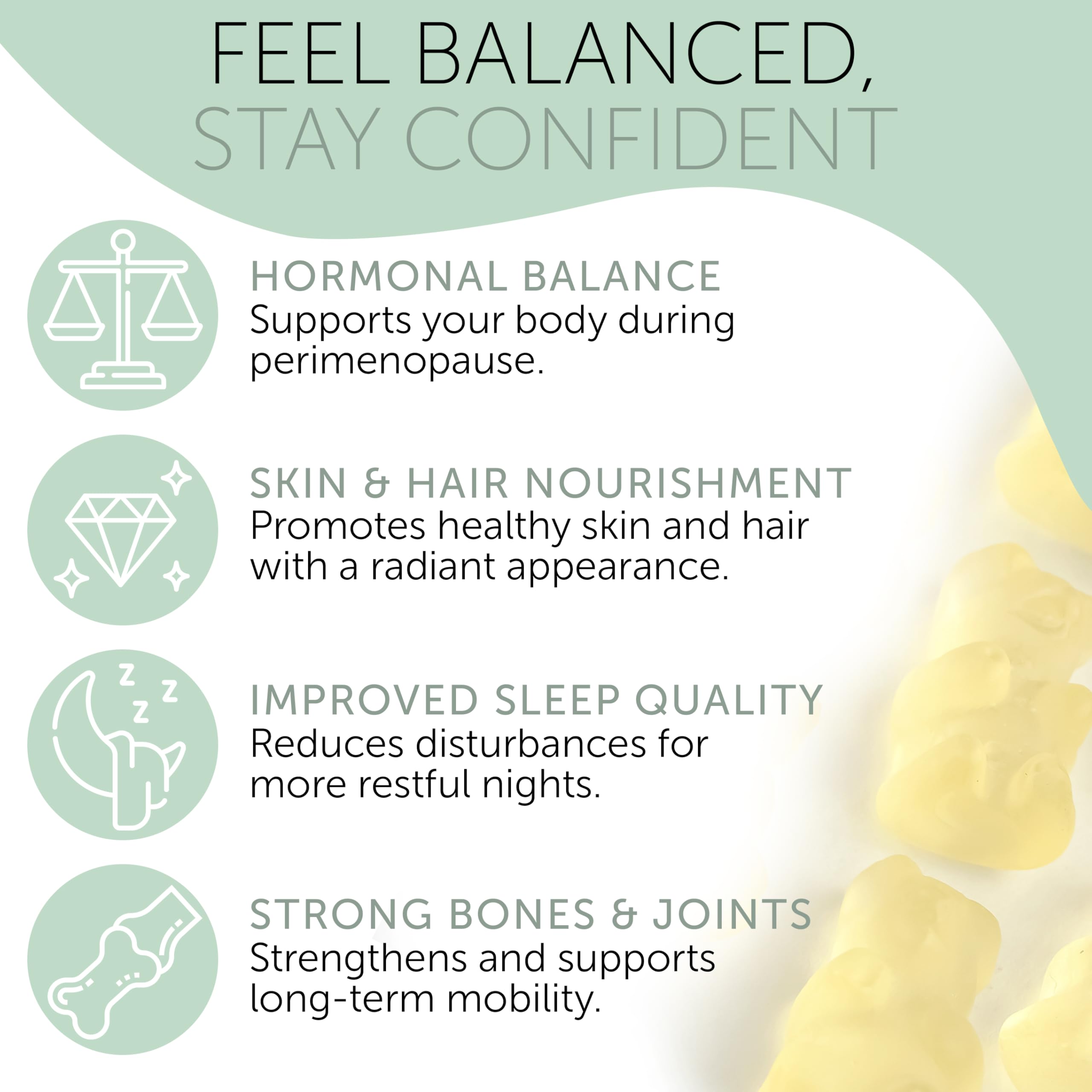 Perimenopause Supplements Women | Premenopausal Gummy Vitamins | Relief for Hormonal Balance & Mood Swings | Supports Menstrual Cycle Regulation | 60 Vegan Gummies Terramed Just Think Comfort uk supplements