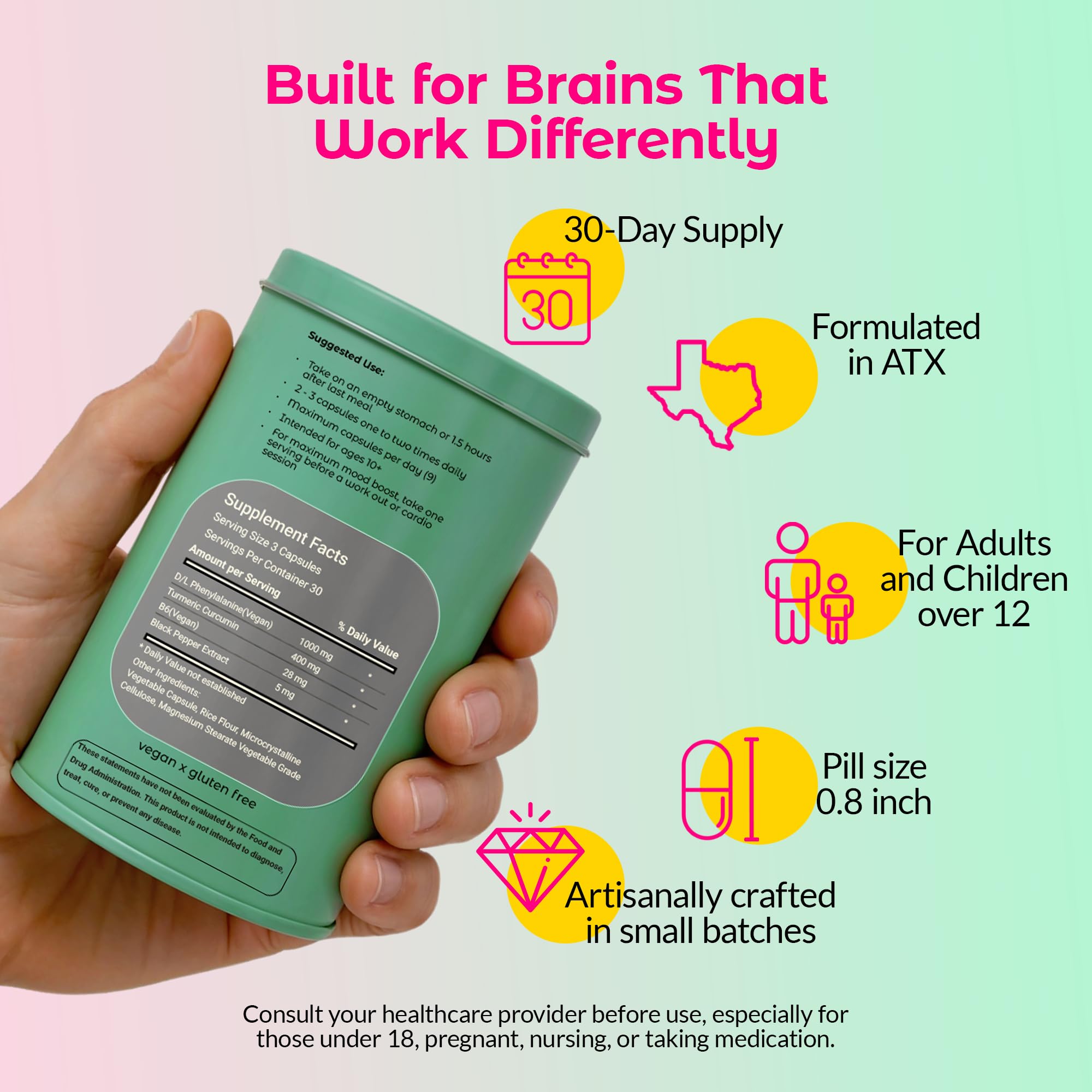 Wild Mind Mental Clarity Balanced Focus & Mood Support Supplement for Mental Wellness– 4-Ingredient Nootropic Brain Support for Calm & Energy – Vegan, 90 Capsules, 30-Day Supply Wild Mind uk supplements