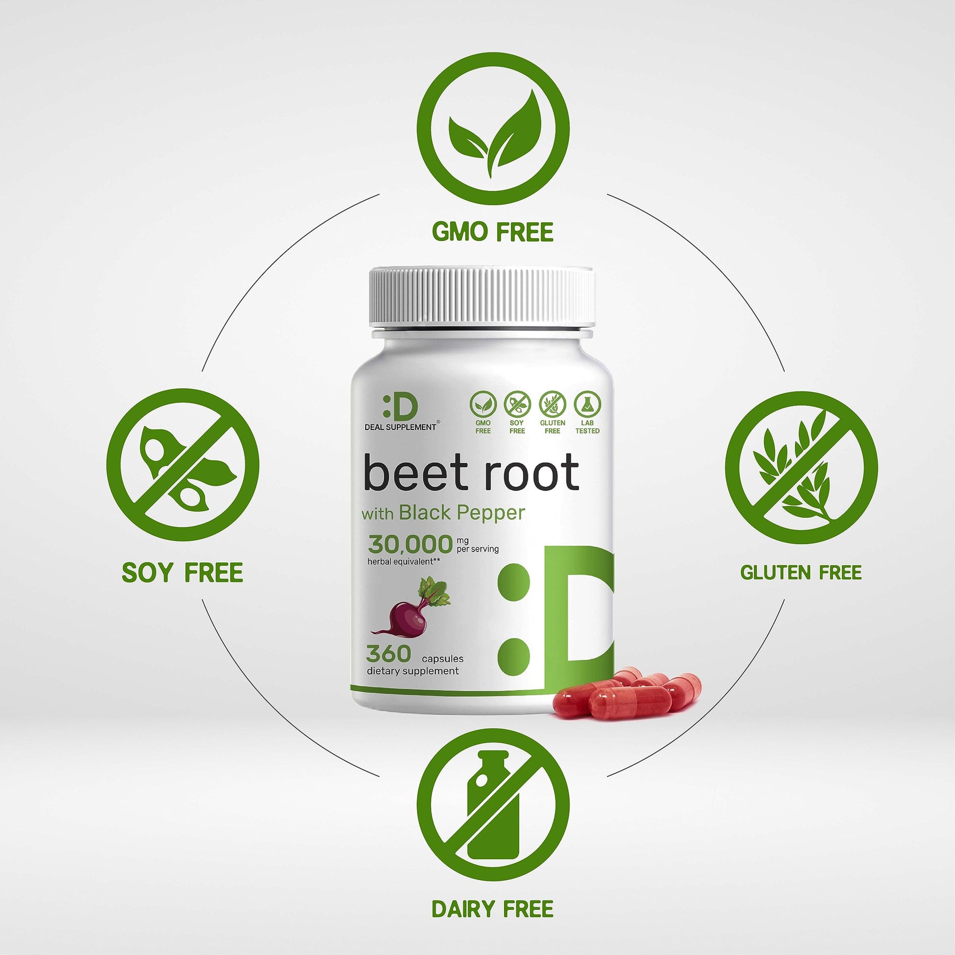 Beet Root Capsules 30000mg Per Serving, 360 Count, with Black Pepper Extract – Enhanced DEAL SUPPLEMENT uk supplements